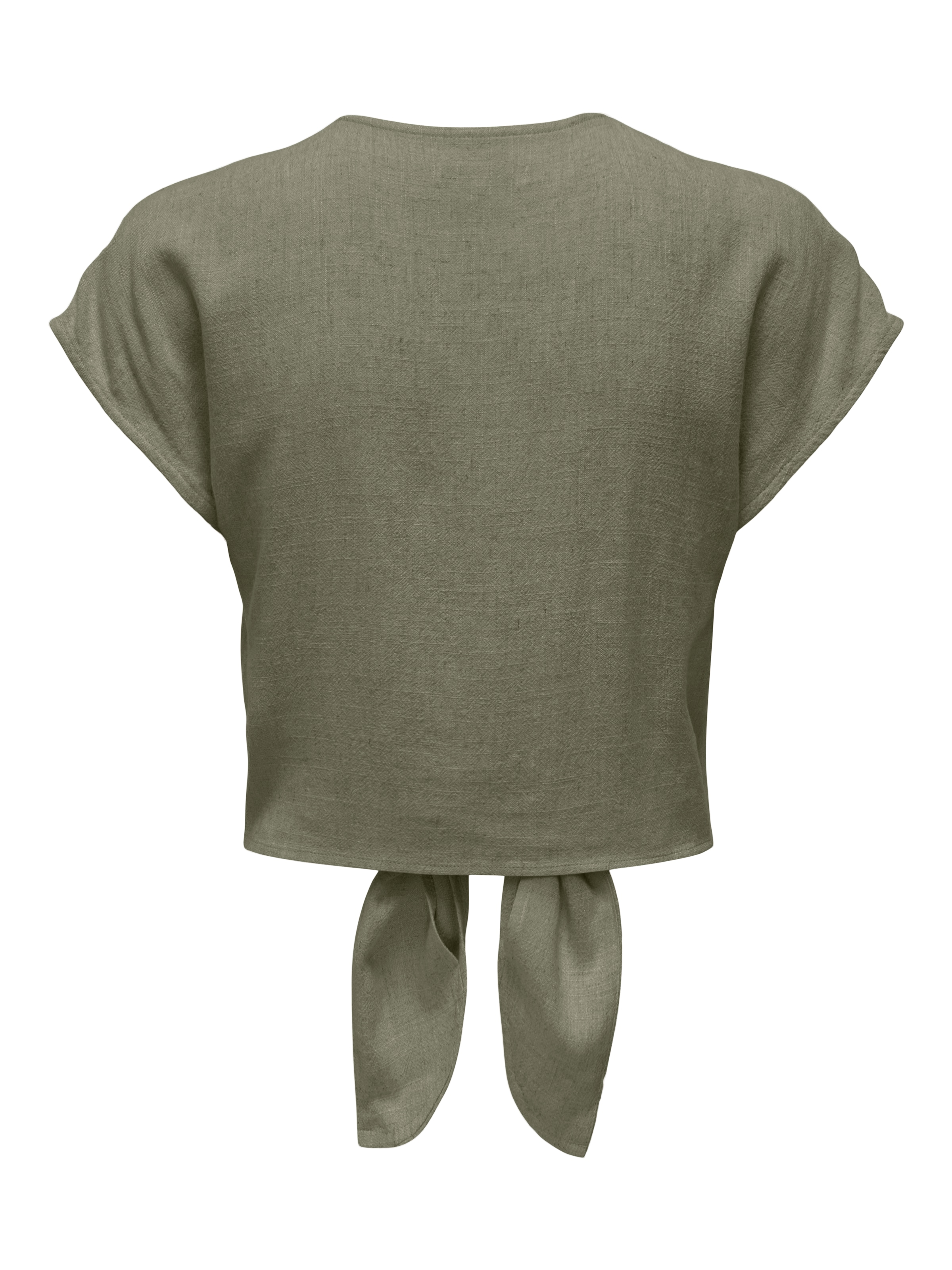 ONLY Blouse à manches courtes »ONLSIESTA SS KNOT LIN BL SHIRT PNT NOOS« mélange viscose, coupe régulière