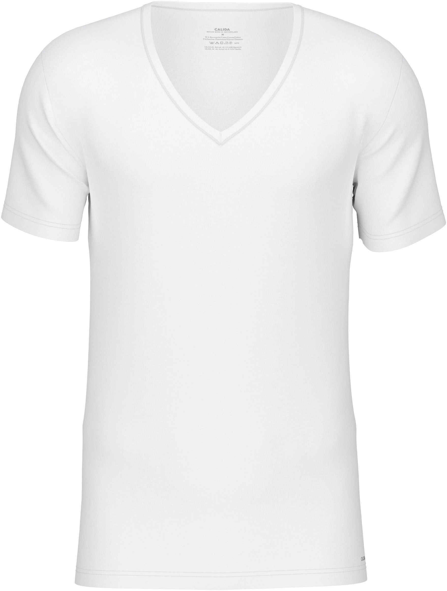 CALIDA T-Shirt »Cotton Code« V-Ausschnitt, formstabiler Single Jersey, elastisch, Kurzarm