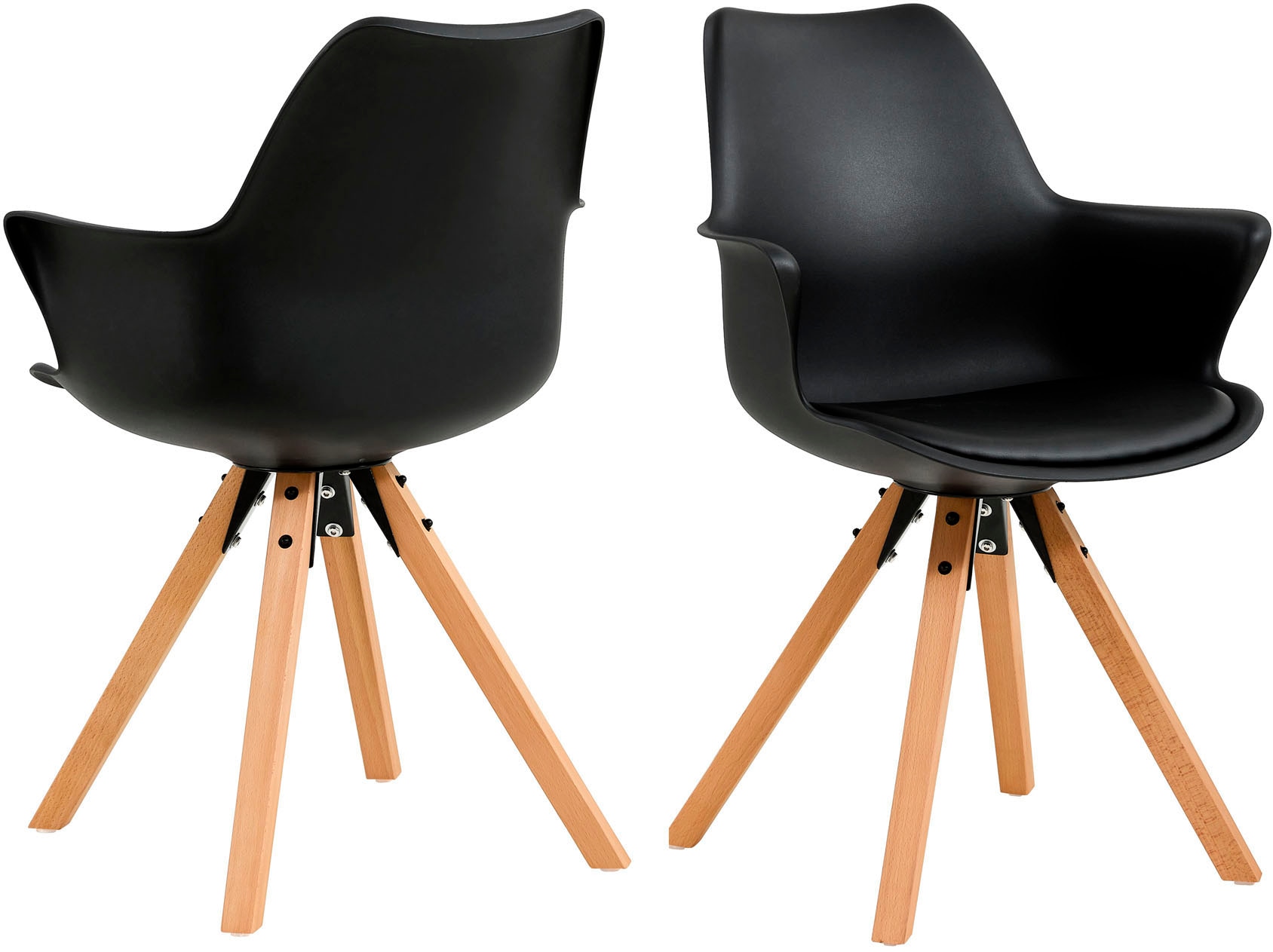 SalesFever Chaise de salle à manger »Monza - Stilvoller Armlehnstuhl fürs Esszimmer« (Set) 2 cuisCharmantes Duo: Kunststoff-Armlehnstühle mit Kunstledersitz