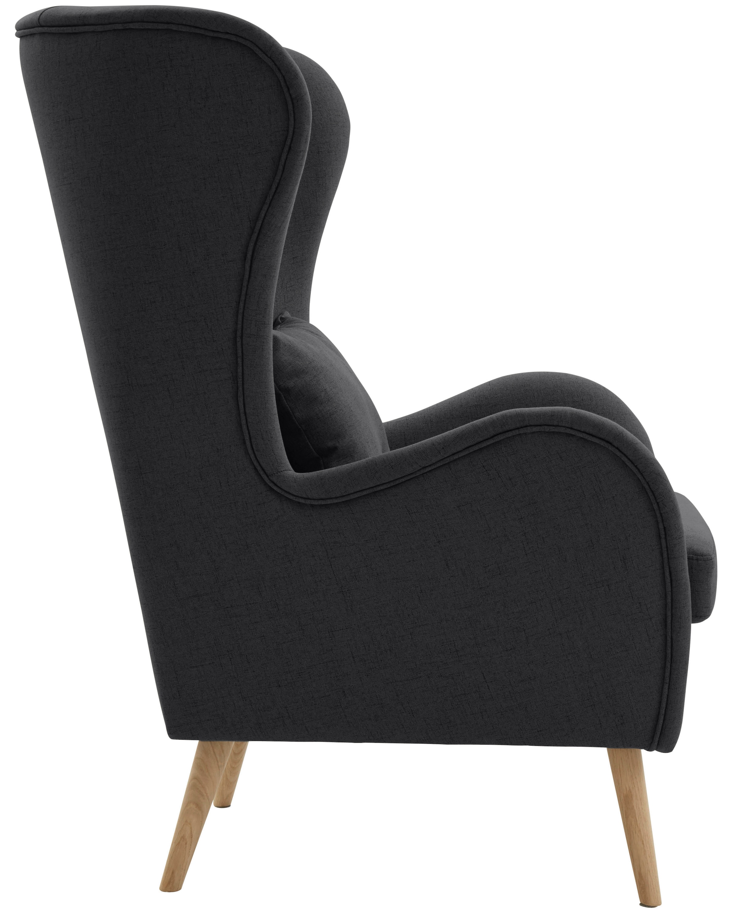 Home affaire Sessel »Salla auch in Fellimitat und Feincord, viele Bezugsarten, Ohrensessel« wahlweise mit oder ohne Hocker; grosser Sessel: Masse B/T/H: 78/94/118cm