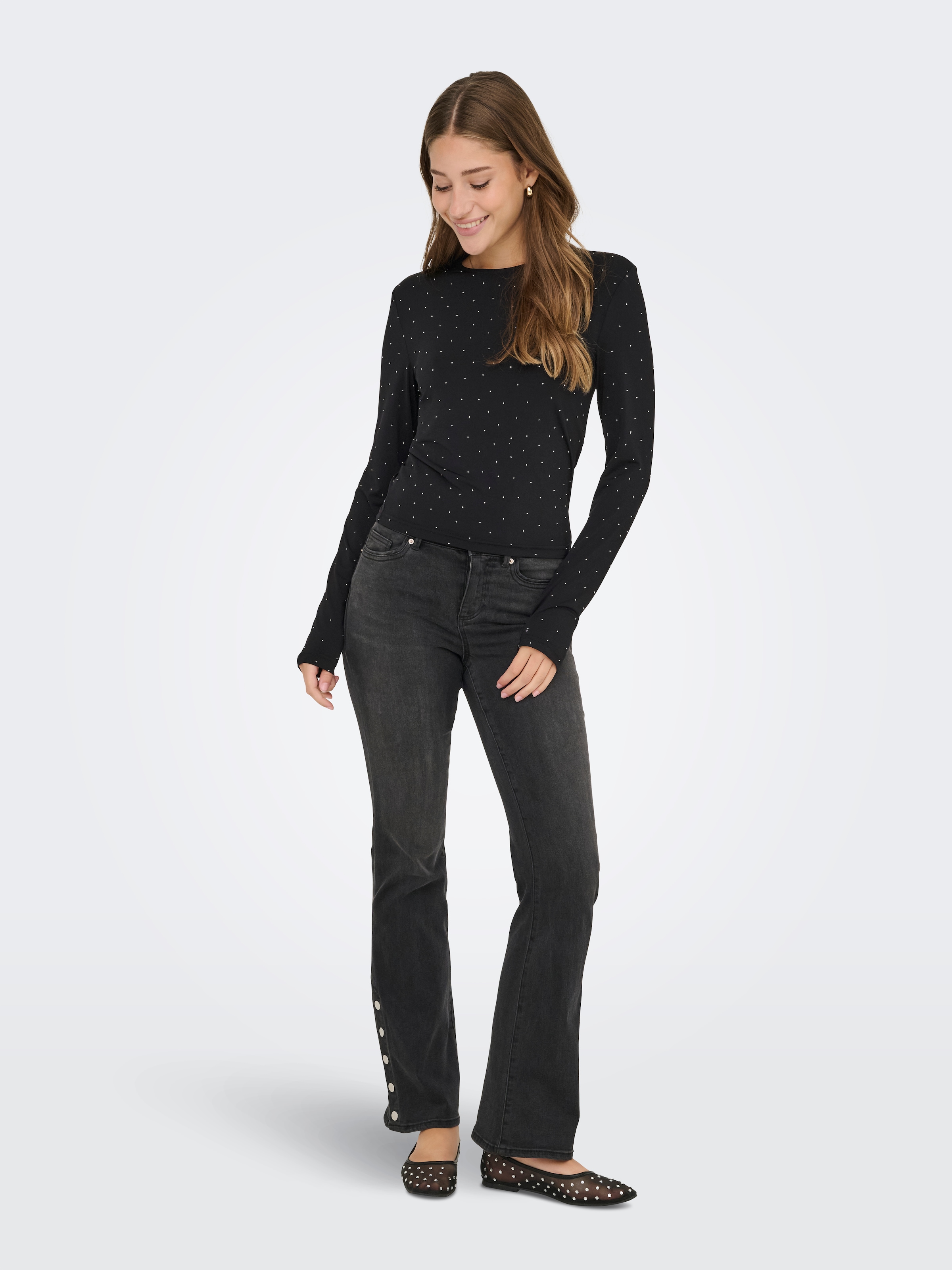 ONLY Langarmshirt »ONLZITA L/S O-NECK TOP BF JRS«
