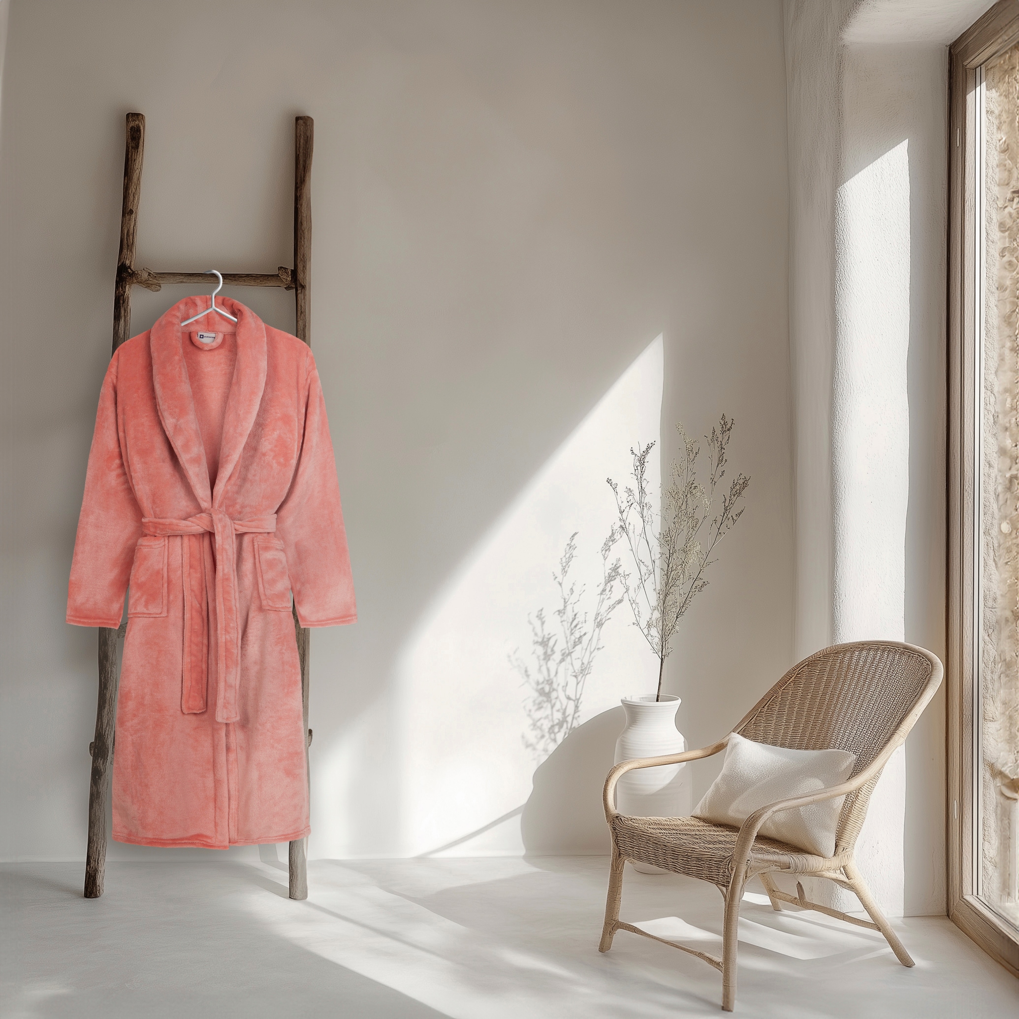 good morning Peignoir de bain »Good morning Bathrobe uni« Packung, 1x Bademantel, 1 cuis tlg., Schalkragen, Gürtel, Taschen, Damen & Herren, Velours, Glanz,