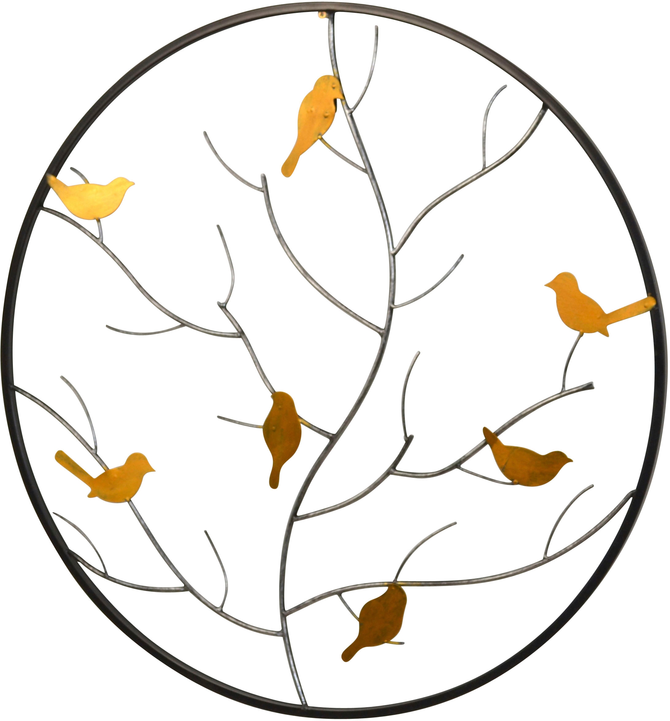 pajoma Wanddekoobjekt »Wanddekoration« goldene Vögel auf Herbstzweig, Metall