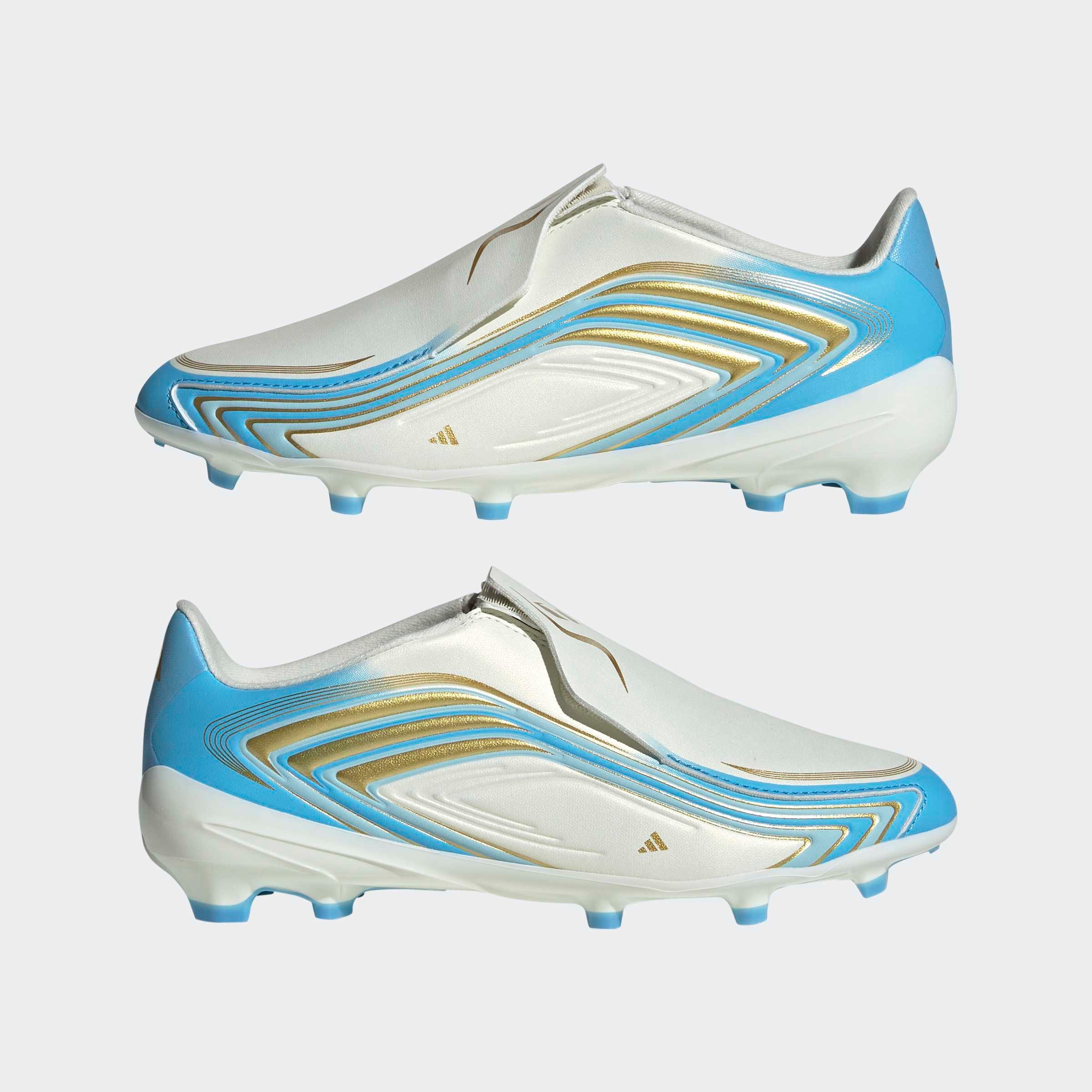 adidas Performance Fussballschuh »F50 MESSI LEAGUE KIDS , FESTE BÖDEN, OHNE SCHNÜRSENKEL«  Aussensohle für Rasen und feste Böden, für Jugendliche & Kinder