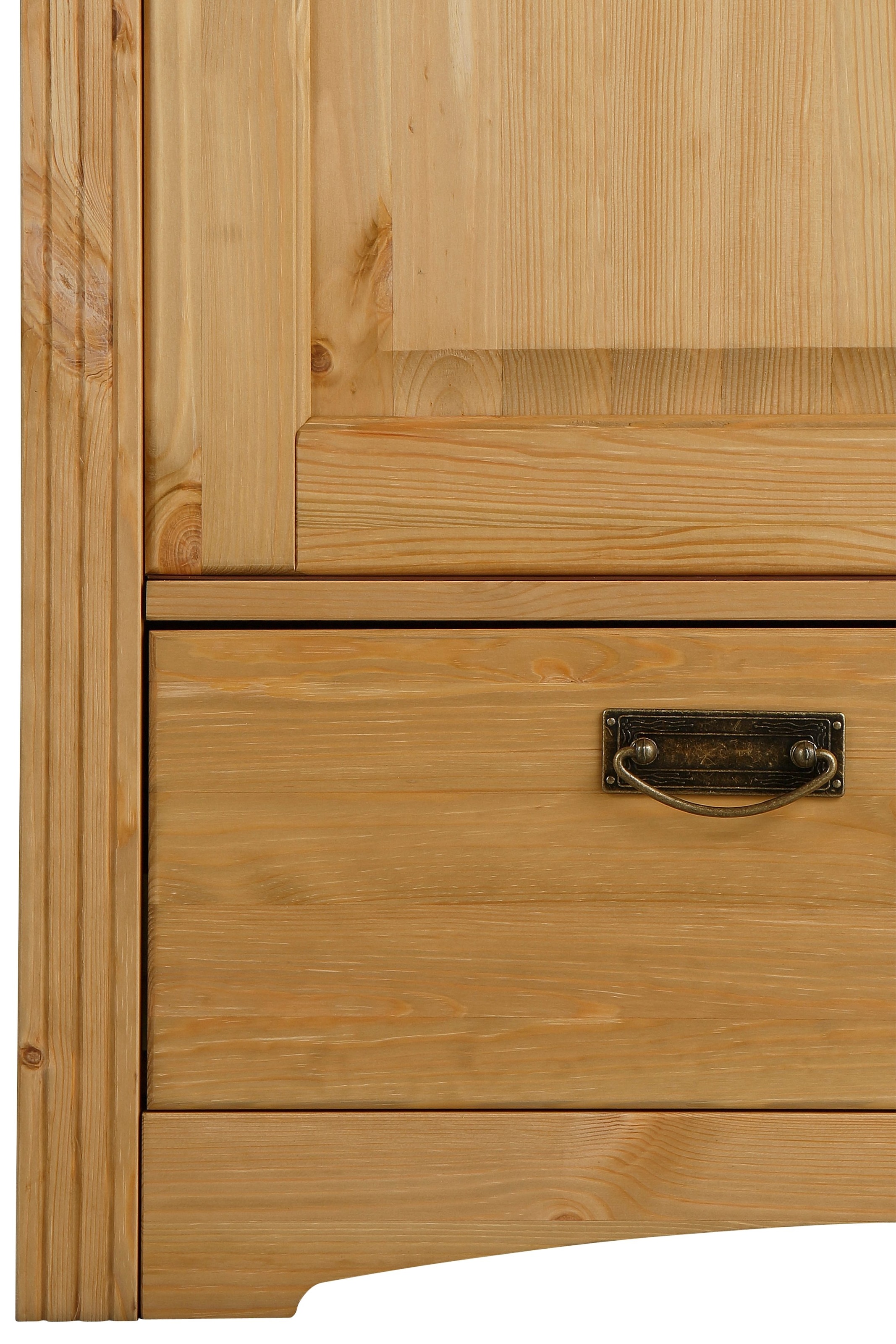 GOODproduct Schlafzimmer-Set »"Konrad", komplettes Schlafzimmer mit grossem Schrank« Set, Kleiderschrank 5 türig mit Schubladen, 2 Nachttische, Bett 180x200cm, 4 Stk. tlg. klassischer Landhausstil, Metallgriffe, Massivholz (Kiefer)