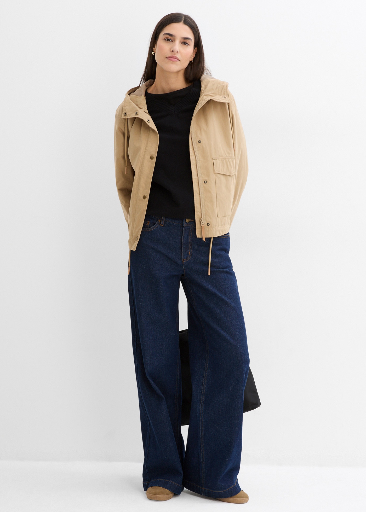 bonprix Jeans large mittlerer Bund, mit Elasthan-Anteil, aus Baumwolle