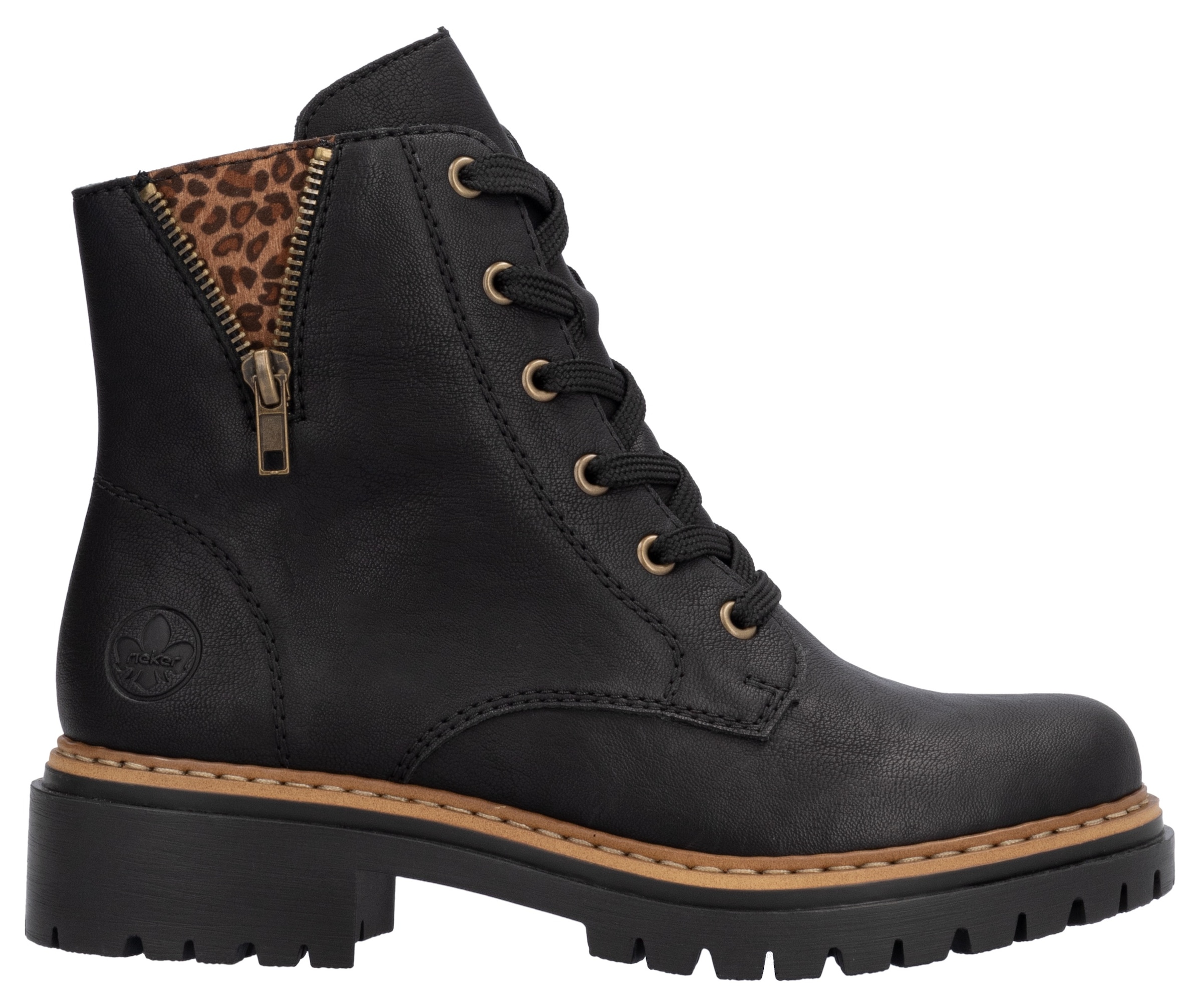 Rieker Schnürstiefelette  , Schnürboots, Blockabsatz, mit praktischem Innenreissverschluss
