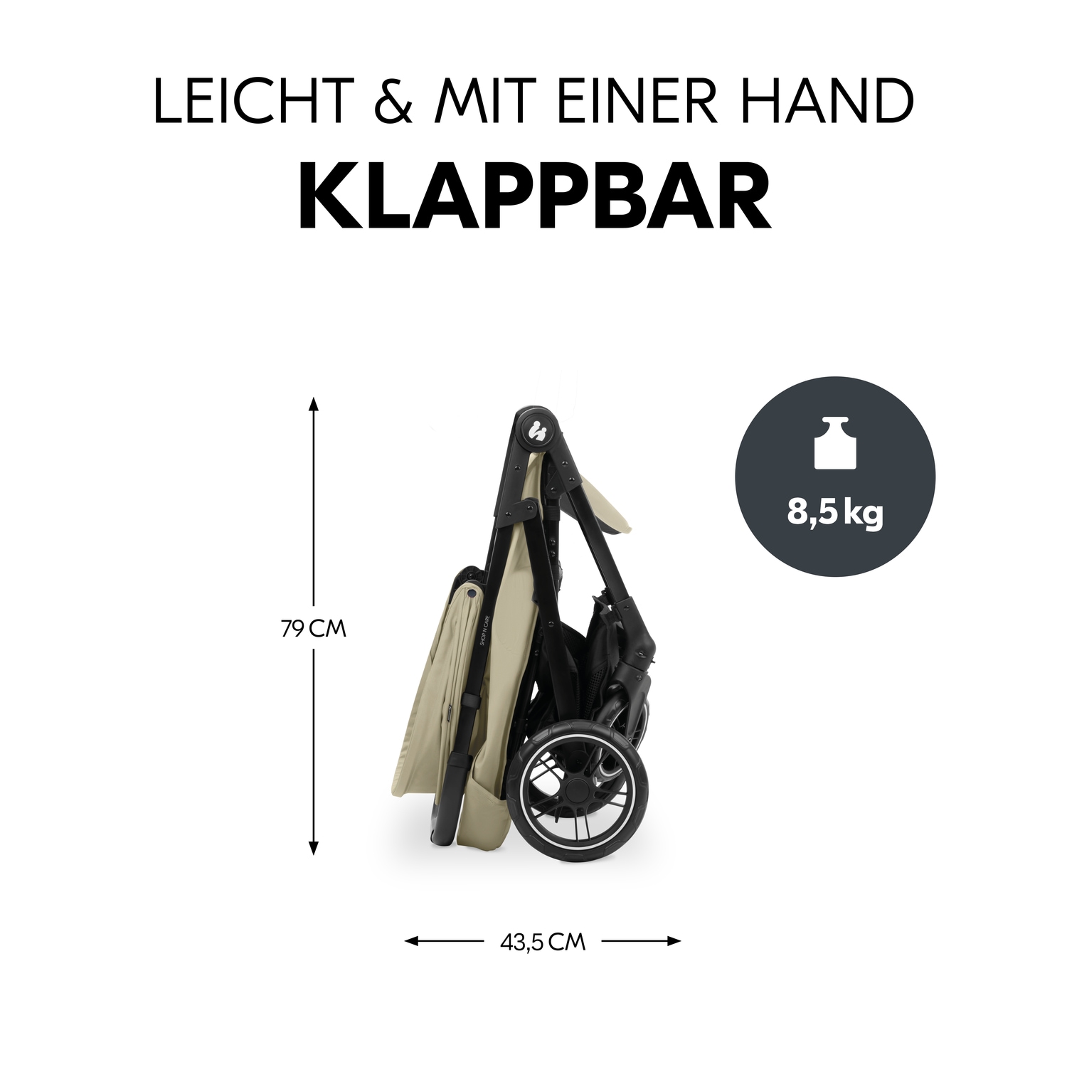 Hauck Poussette pour enfants »Shop N Care, Olive« 22 kilos bis 22 kg belastbar; kompatibel mit Babyschale