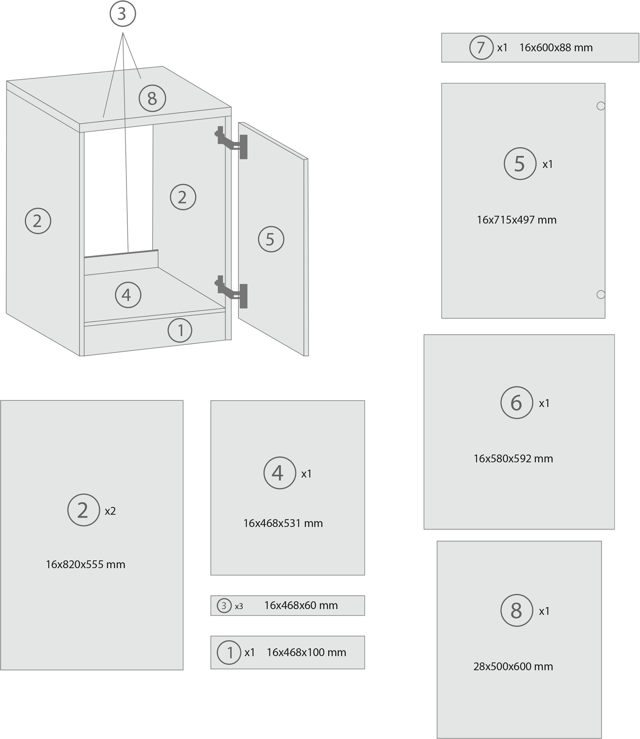 RESPEKTA Meuble évier »Merle« Breite 50 cm, Soft-Close, Griffe aus Metall, 85 cm Arbeitshöhe
