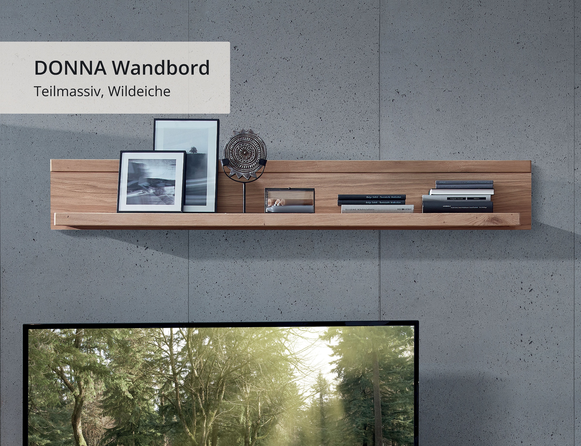 Wohnconcept Tableau mural »Donna Wandboard, 15x22x24 ( BxHxT)« 1 cuis tlg. Massivholzblende, 1 Boden