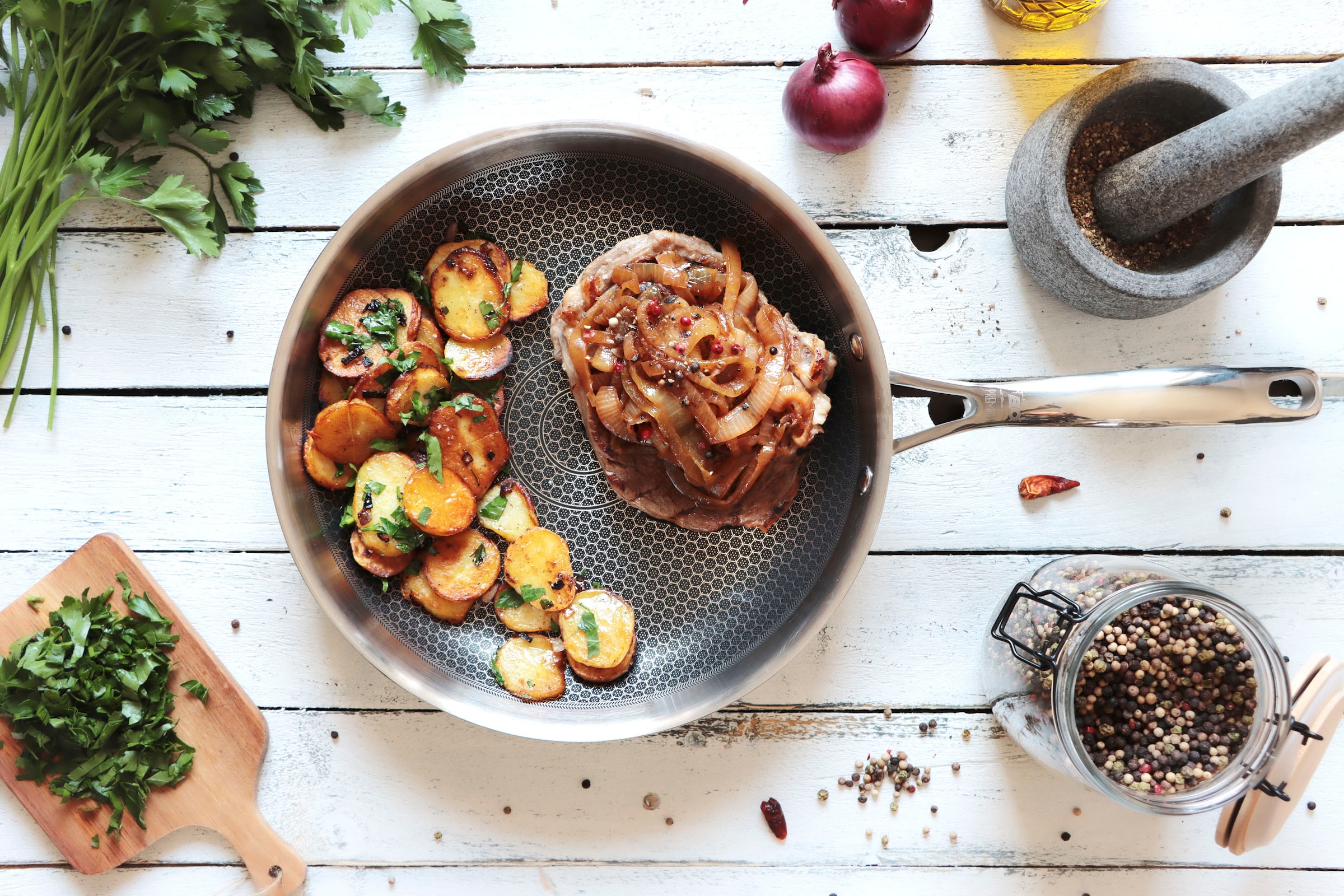 Elo Premium Poêle à frire »Relief Evolution« Edelstahl 18/10 1 pièces tlg. Induktion