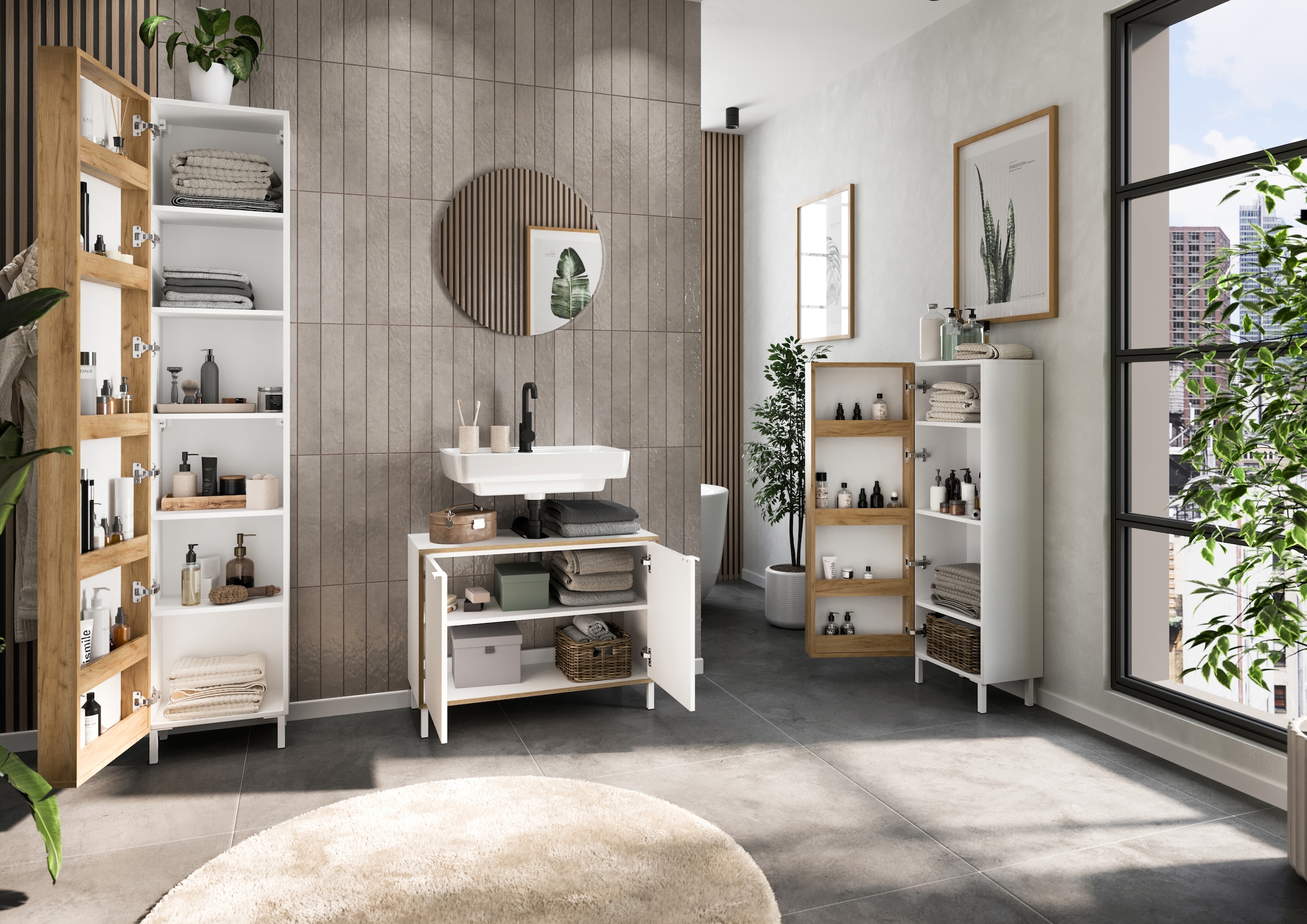 GERMANIA Armoire sous lavabo »GW-Topeka« 1 cuis tlg. mit Siphonausschnitt