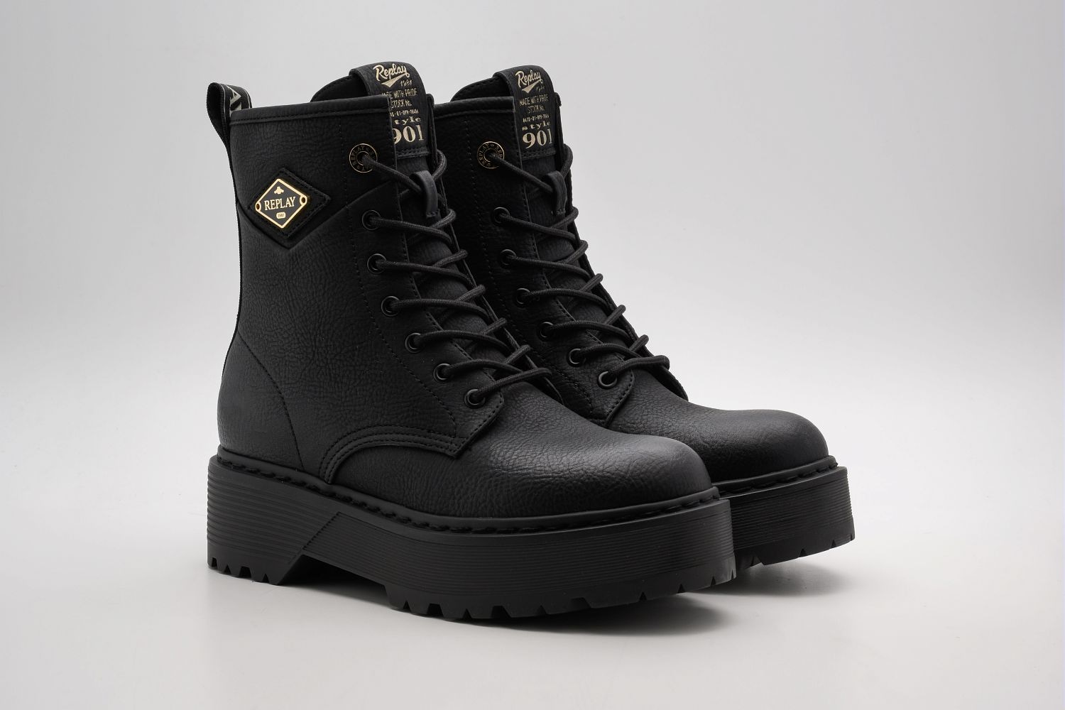 Replay Schnürstiefelette »LUISA FLAME«  Schnürboots, Plateauboots mit Logoband an der Ferse