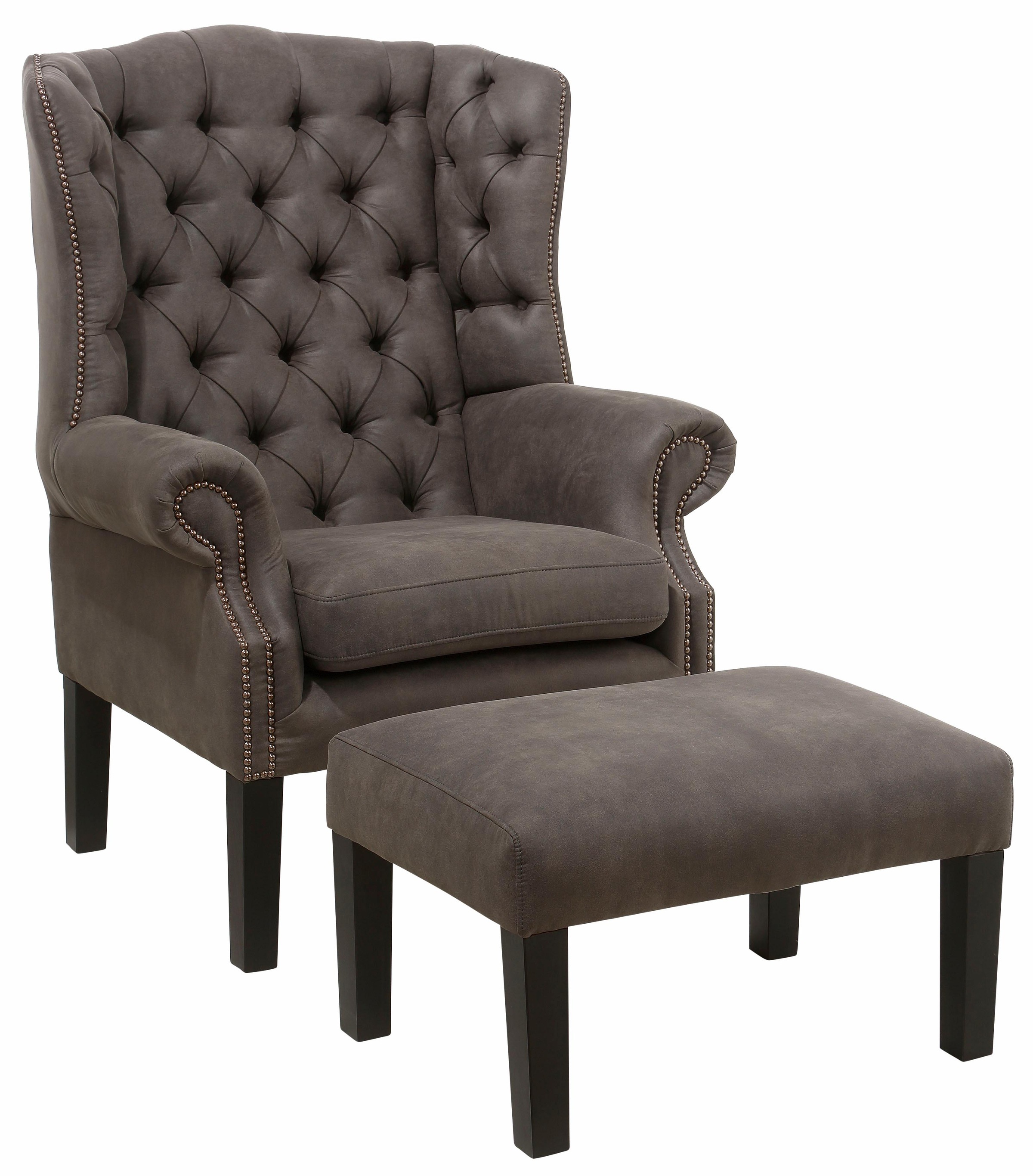 Home affaire Fauteuil »Bedford Ohrensessel Chesterfield« mit aufwendiger Knopfheftung und geschwungenen Armlehnen