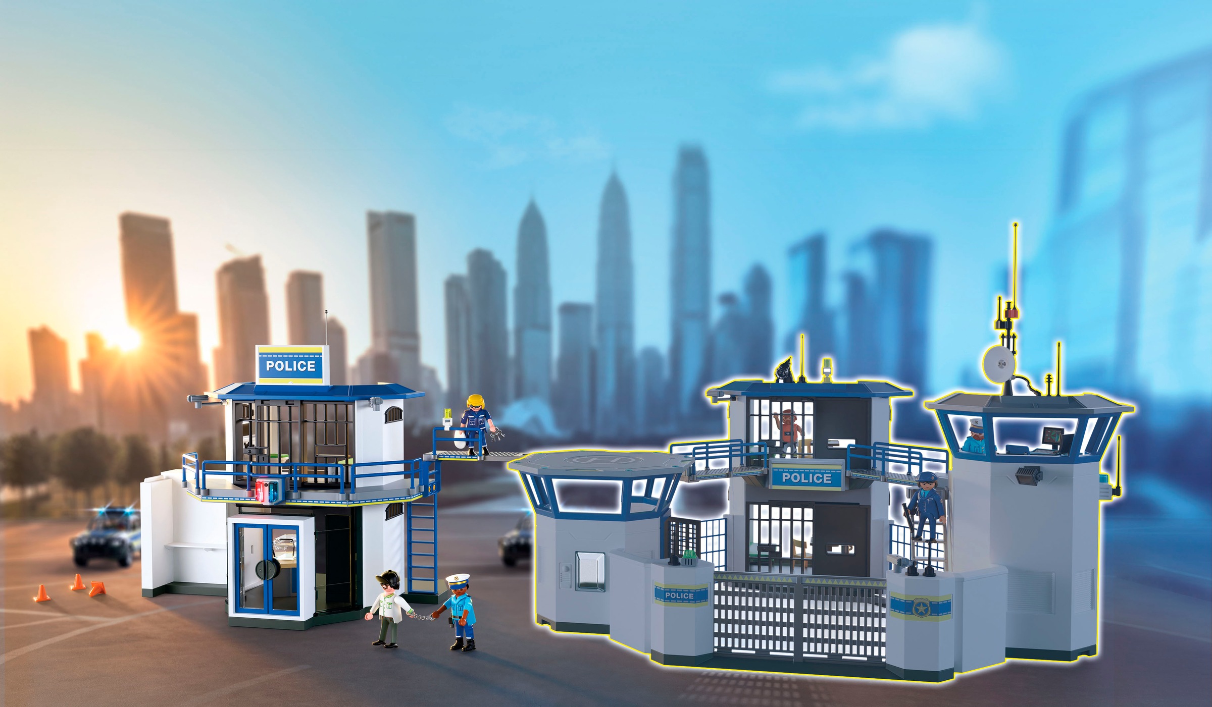 Playmobil® Konstruktions-Spielset »Polizeiwache mit Fahndungsraum (71874), Action Heroes« Made in Europe