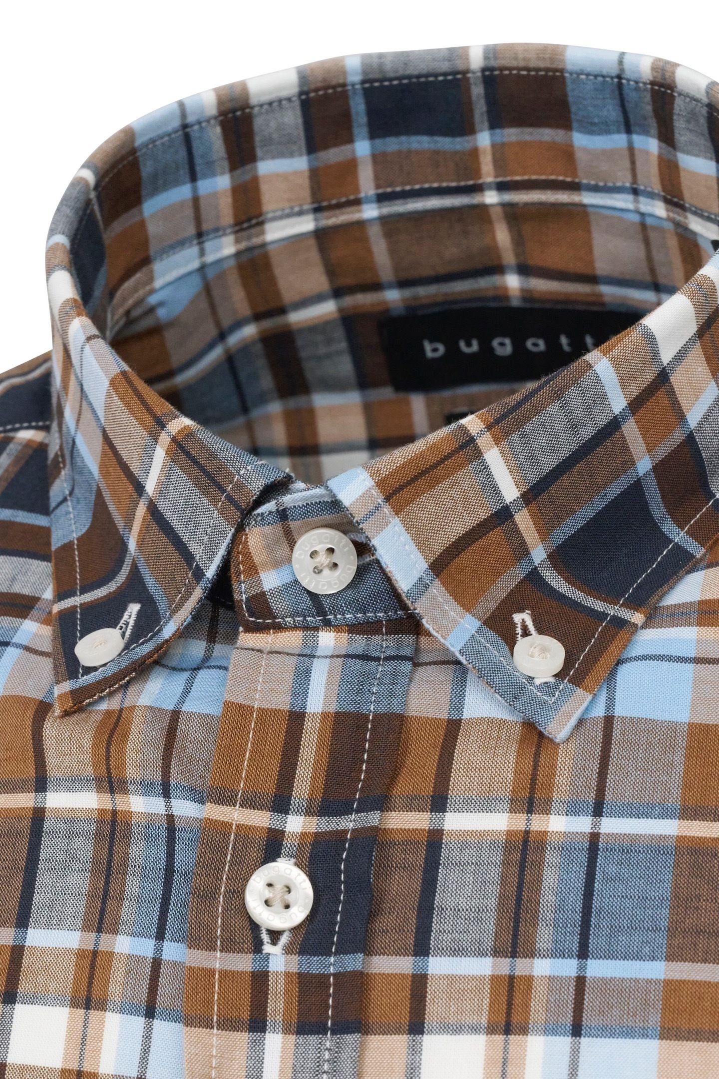 bugatti Kurzarmhemd mit Karo-Muster