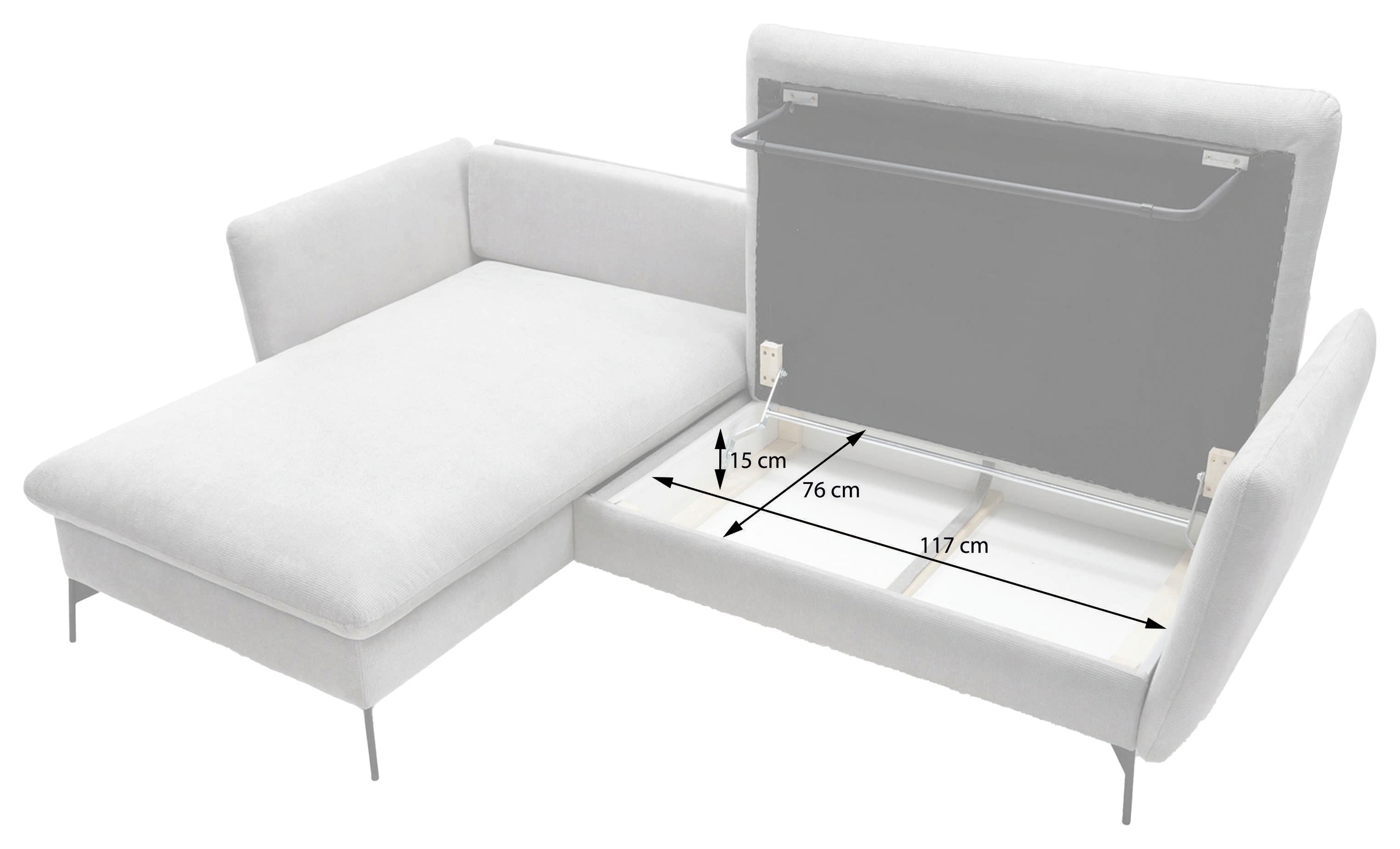 GOODproduct Canapé d'angle »MERLE, 258 cm, L-Form, traumhafter Cord,« avec fonction lit et coffre, surface couchage 224 x 139