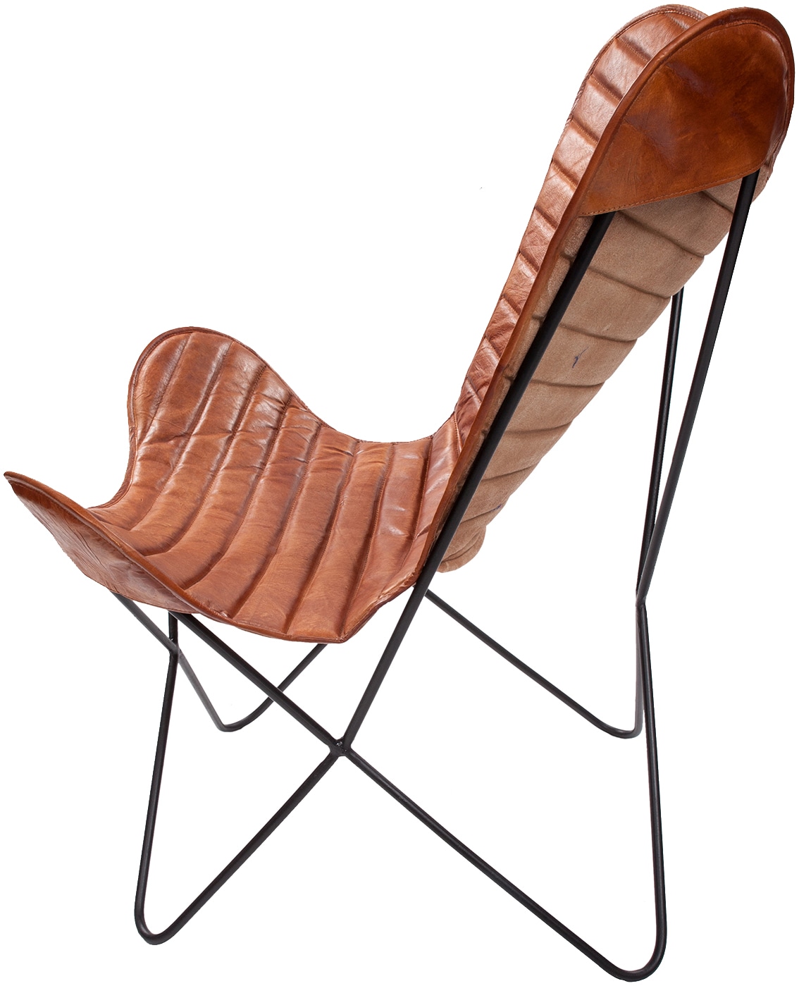 Kayoom 4-Fussstuhl »Schmetterling Stuhl Santiago, Schmetterlingsstuhl aus Leder« () 1 Stk.pflegeleicht, hochwertig, hochwertig verarbeitet, hoher Sitzkomfort
