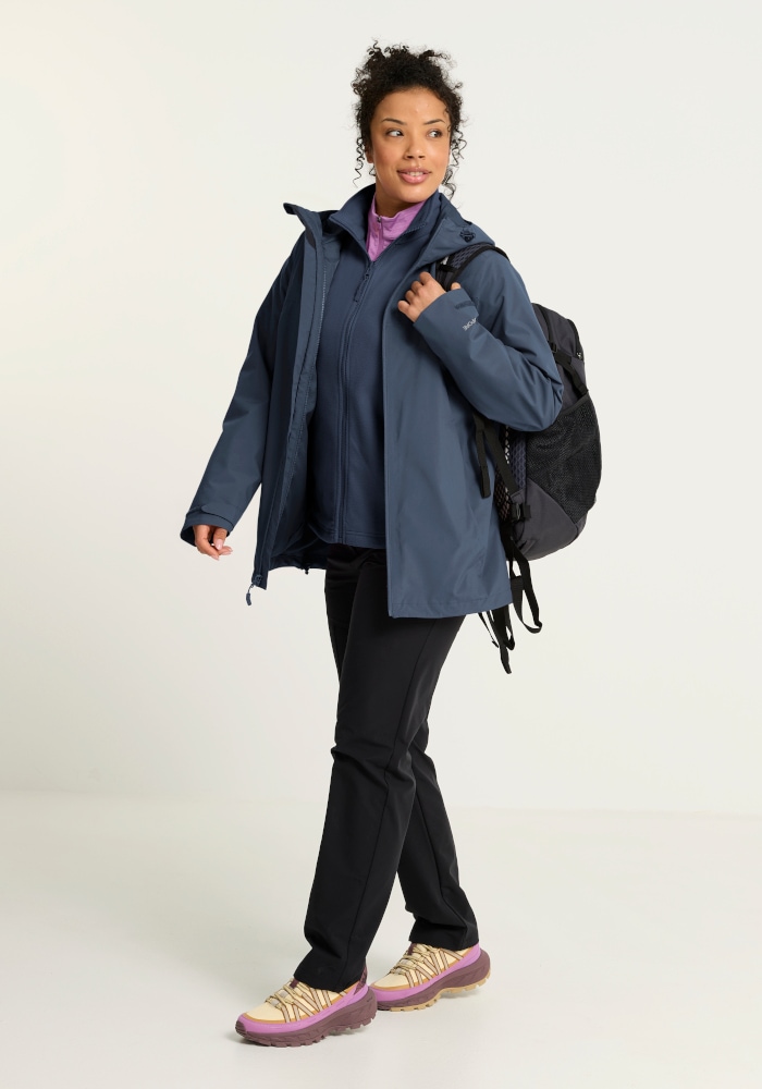 Jack Wolfskin Veste fonctionnelle 3 en 1 »MOONRISE 2 3IN1 JKT W« Veste fonction 3-en-1, pour la randonnée et autres activités de plein air,