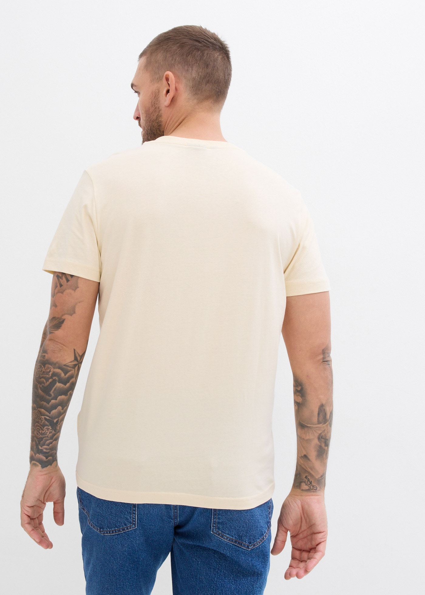 bonprix T-shirt Henleys Packung, 3 Regular Fit, mit Bruststickerei