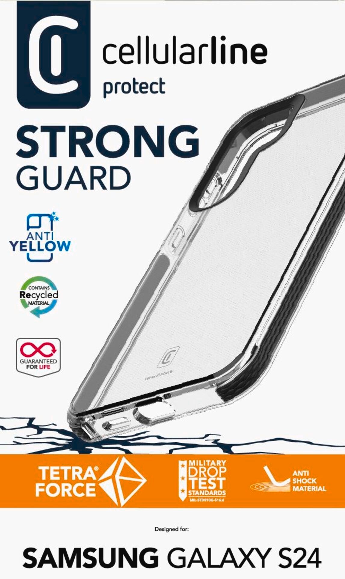 Cellularline Housse pour téléphone portable »Hard Case Tetra Force für Samsung Galaxy S24« Handycover Backcover Schutzhülle Handyschutzhülle stossfest kratzfest