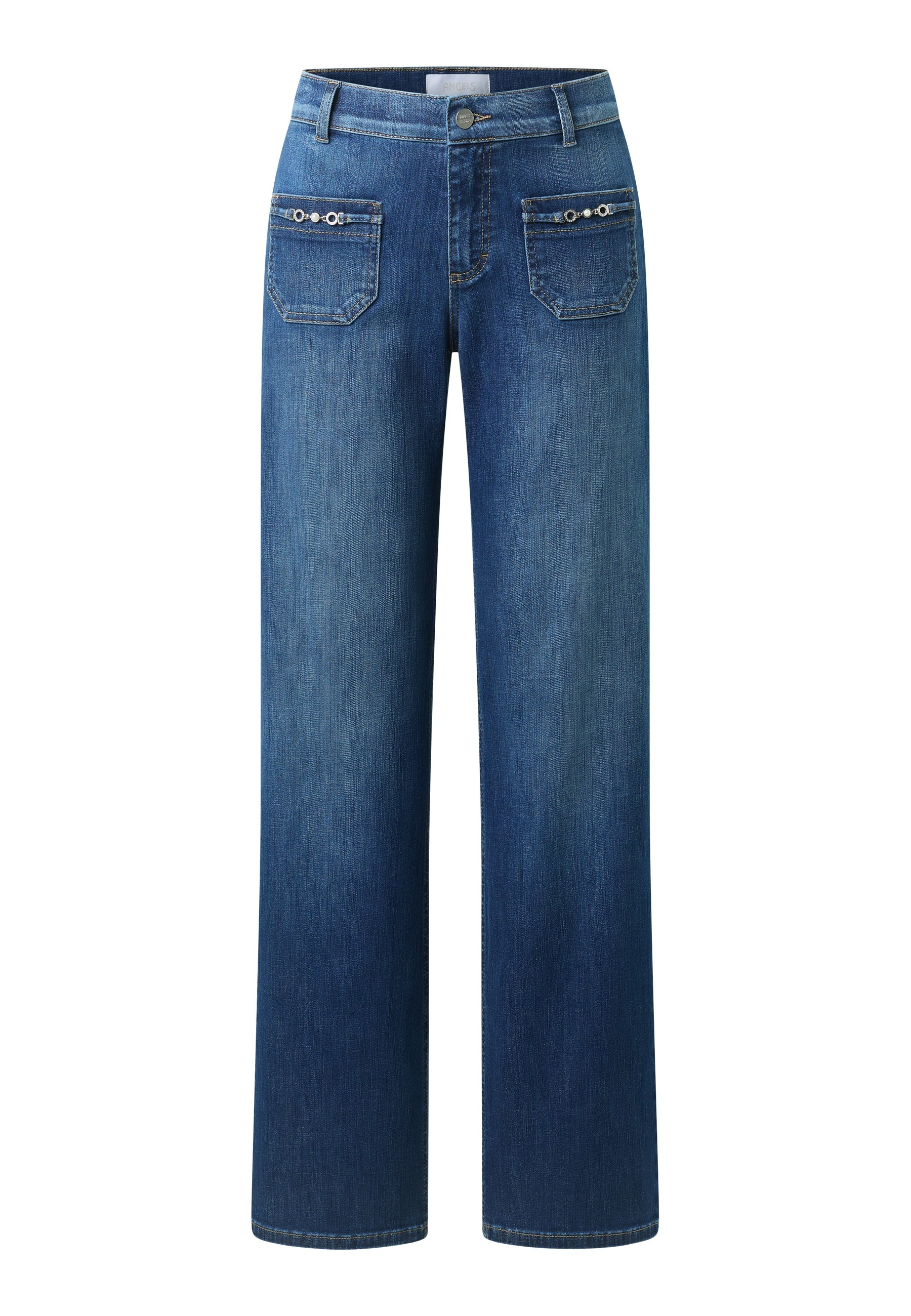 ANGELS Jeans droit »LIZ GLORY« Pantalon jambe large, avec éléments décoratifs sur les poches avant,