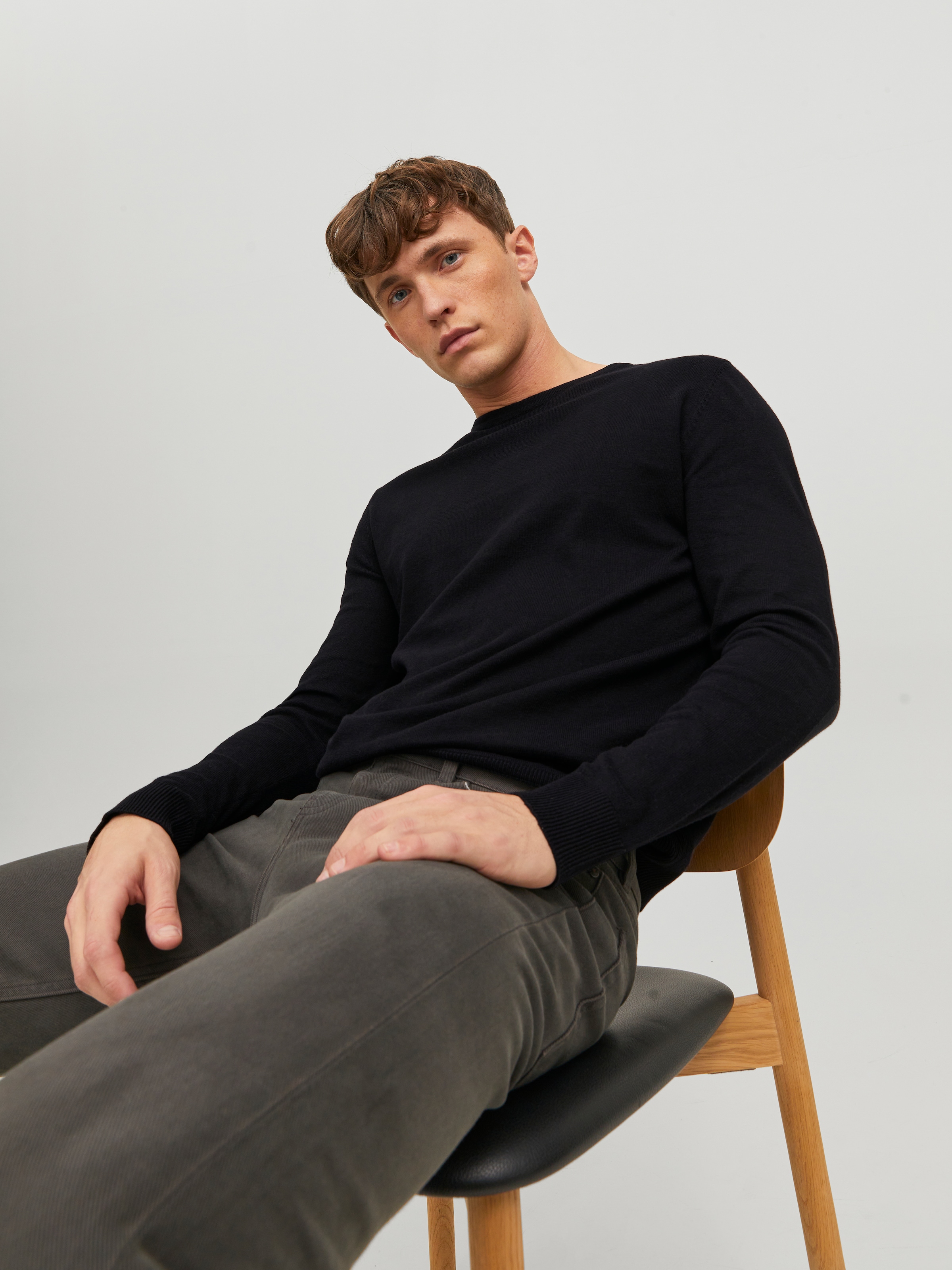 Jack & Jones Rundhalspullover »EMIL KNIT« Baumwollmischung, locker geschnitten