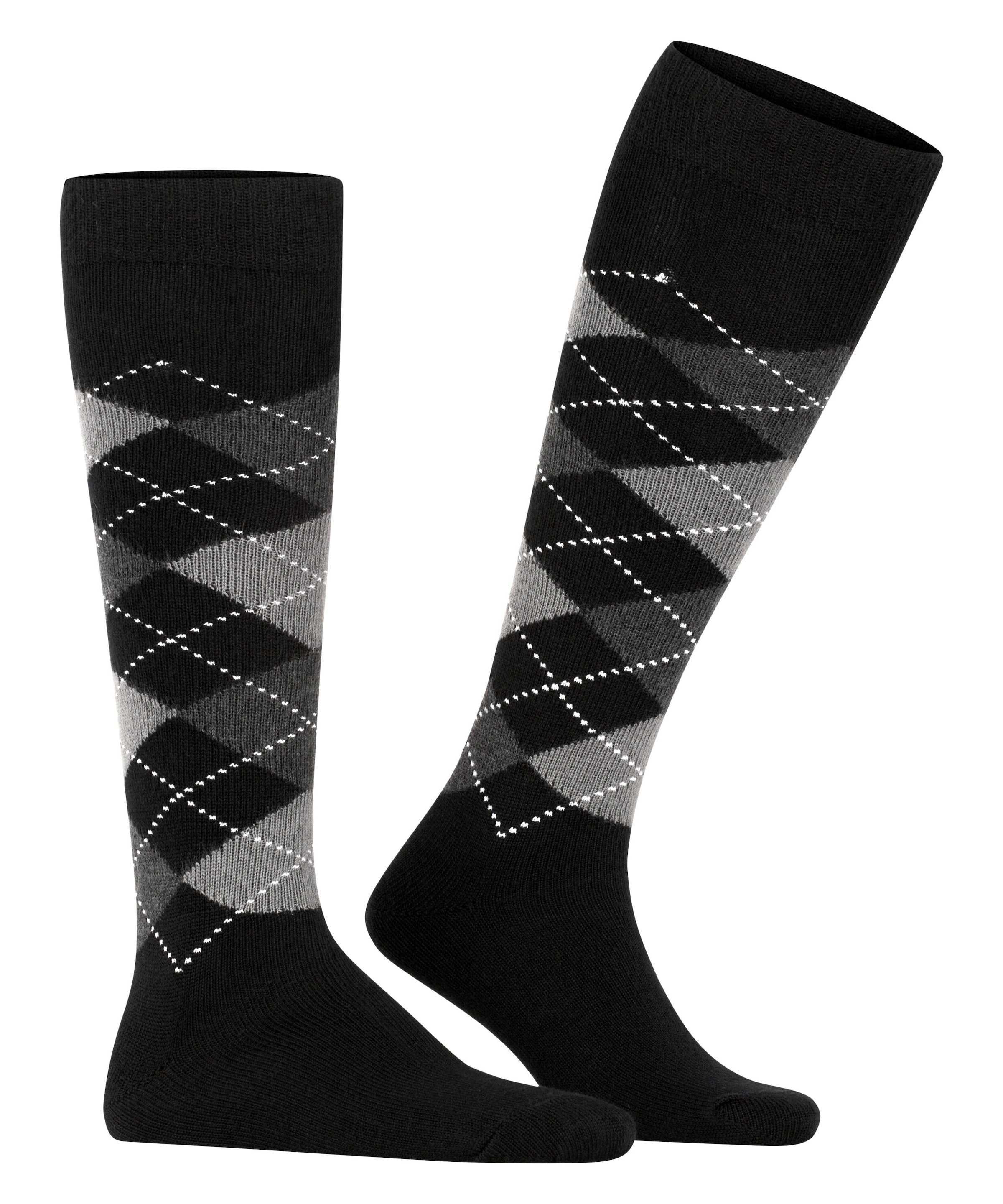 Burlington Mi-bas »Preston« Taille unique 40-46, motif Argyle, particulièrement doux