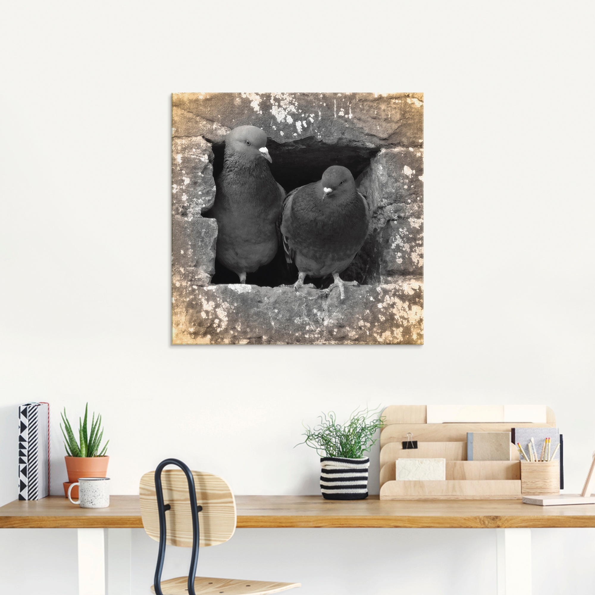 Artland Tableau en verre »Tauben Liebe« 1 cuis tlg. in verschiedenen Grössen