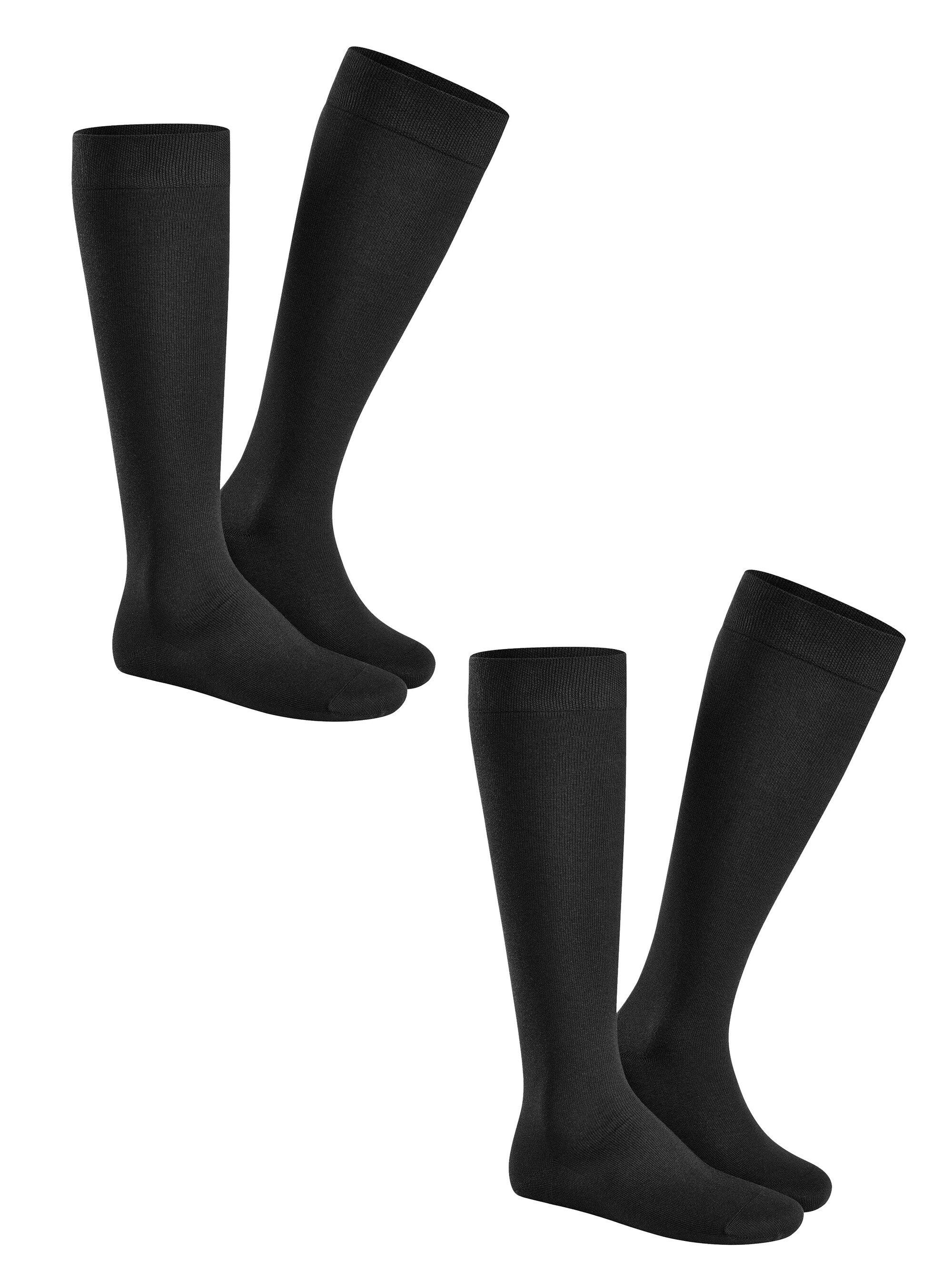 Hudson Kniestrümpfe »ONLY 2-PACK« Komfortbund mit weitem Fussausschnitt