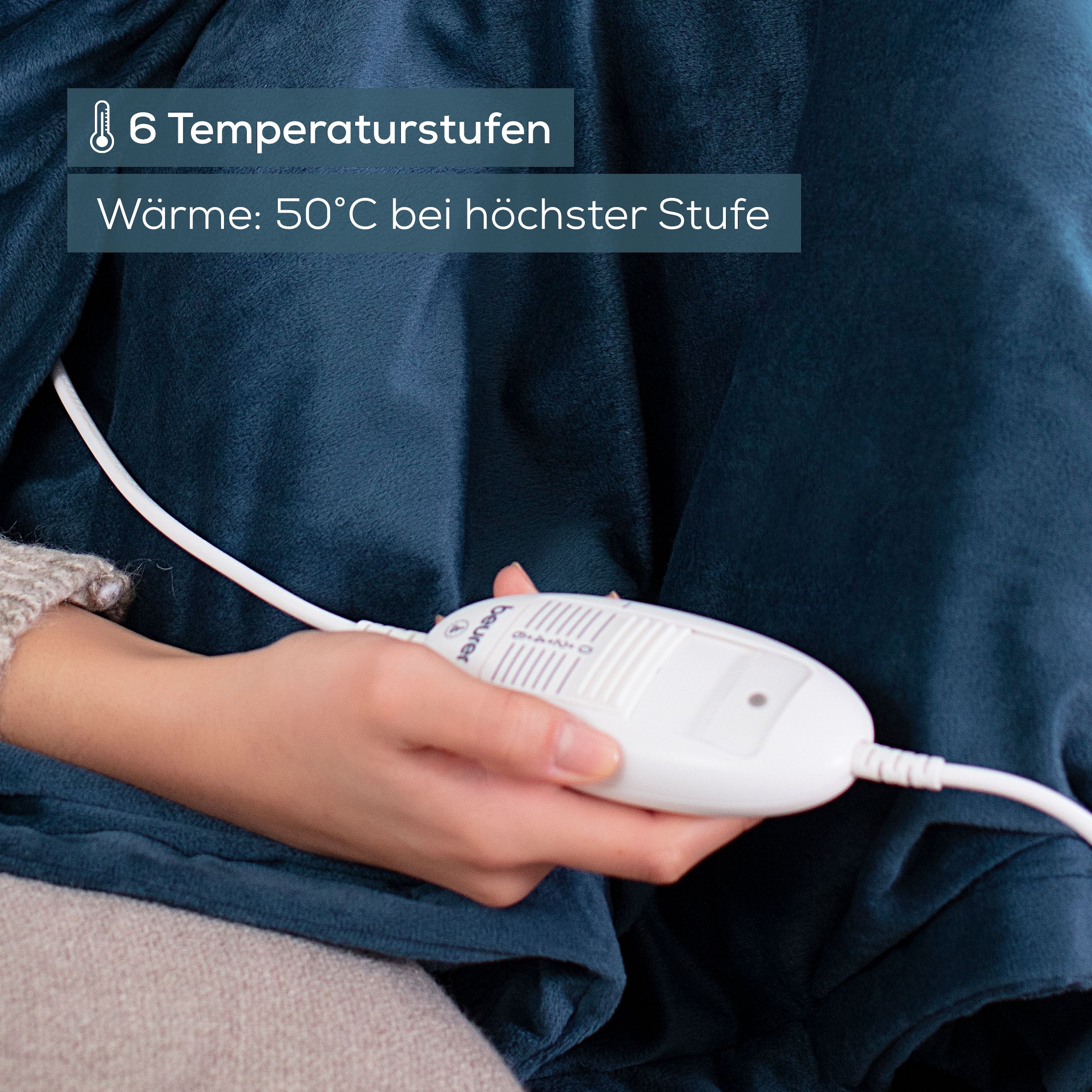 BEURER Heizdecke »HD 75 Cosy Ocean, elektrische Wärmedecke für kuschelige Momente« Mit 6 Temperaturstufen, Abschaltautomatik, maschinenwaschbar