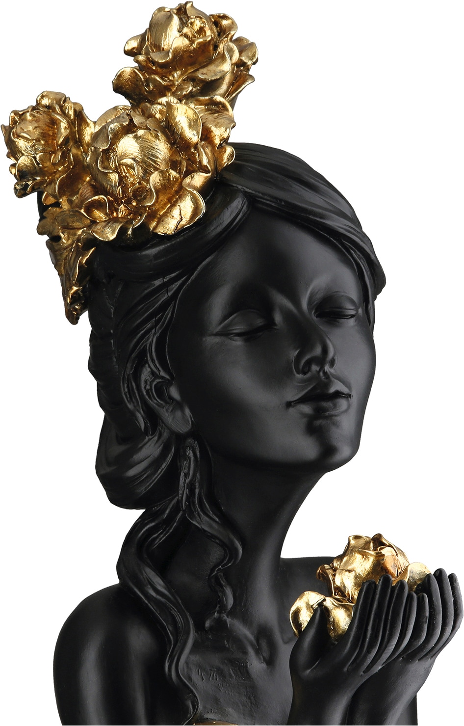 GILDE Skulptur »Skulptur Frau Rosenliebe schwarz« Frauenfigur Rosenmotiv romantische Skulptur edle Dekoration