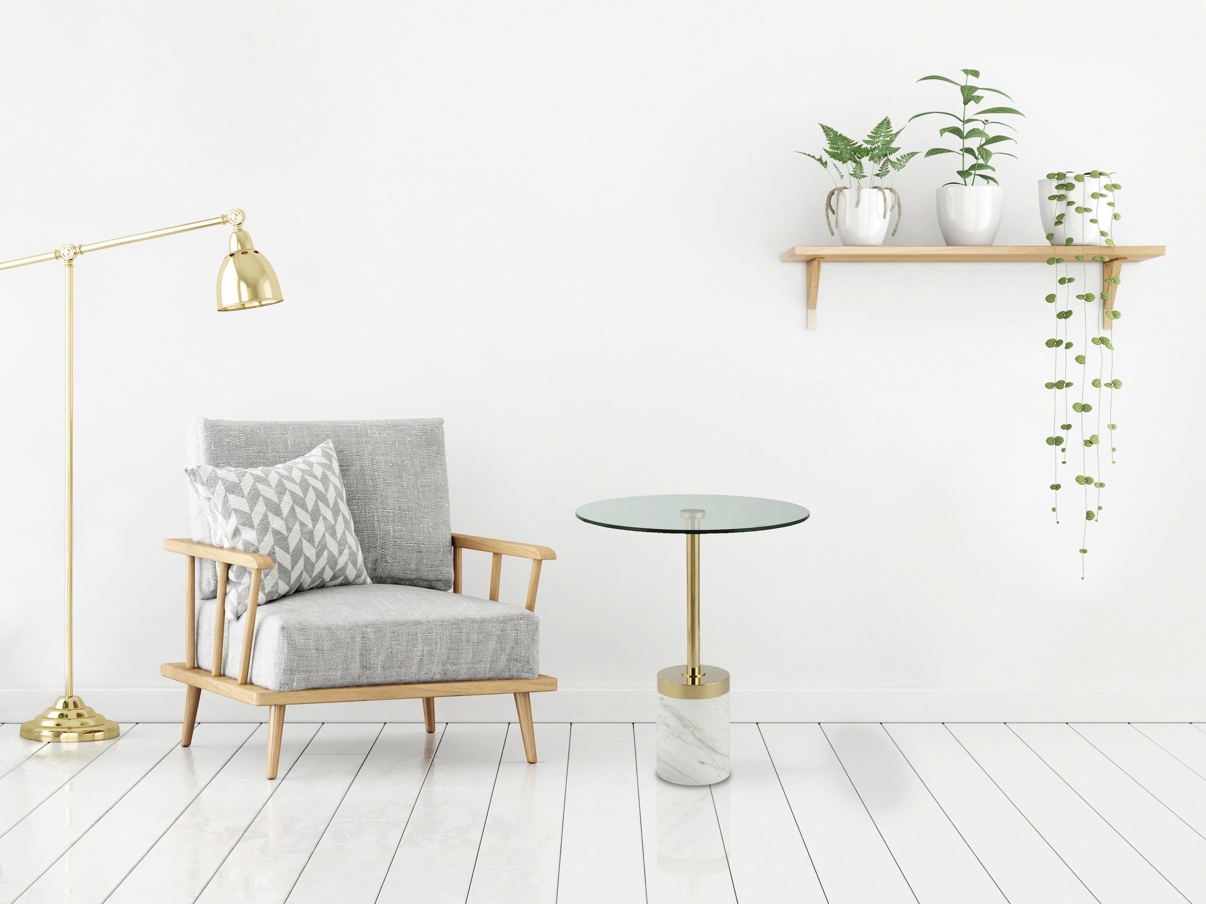 Kayoom Beistelltisch »Lana 125, robuste Glasplatte, Sockel in Mamor Optik« 1 Stk. tlg. robust, pflegeleicht, hochwertig, Outdoor und Indoor geeignet