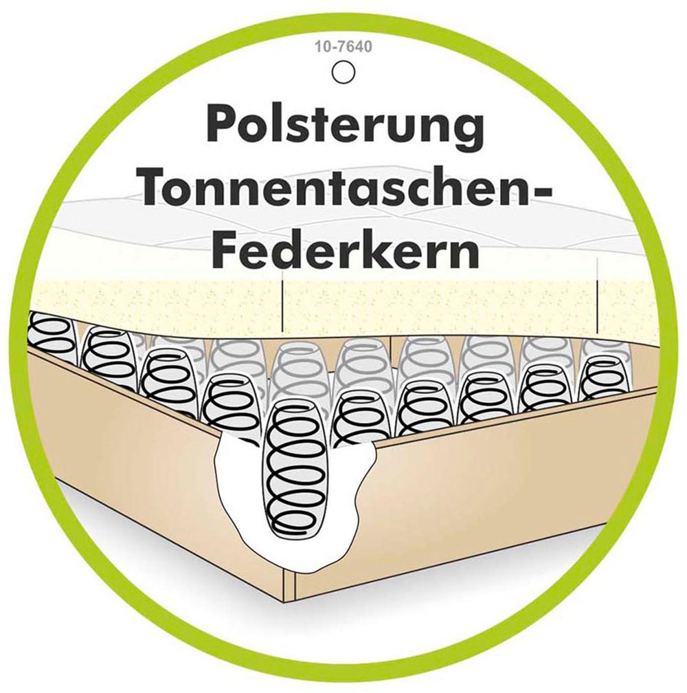 Jockenhöfer Gruppe Lit boxspring »King-Size in der Breite 180cm« Matelas XXL 7 zones TTFK extra épais (25 cm de haut)