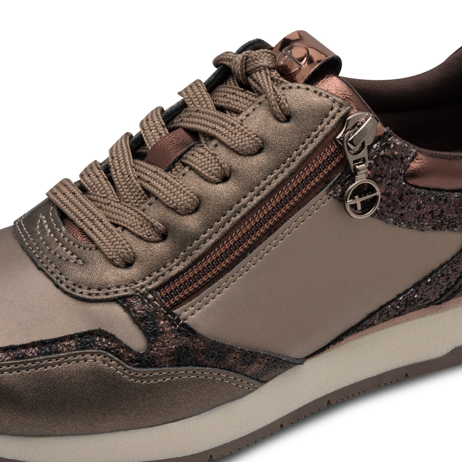 Tamaris Baskets à plateforme  chaussure de loisirs, chaussure basse, chaussure à lacets avec détails métalliques discrets