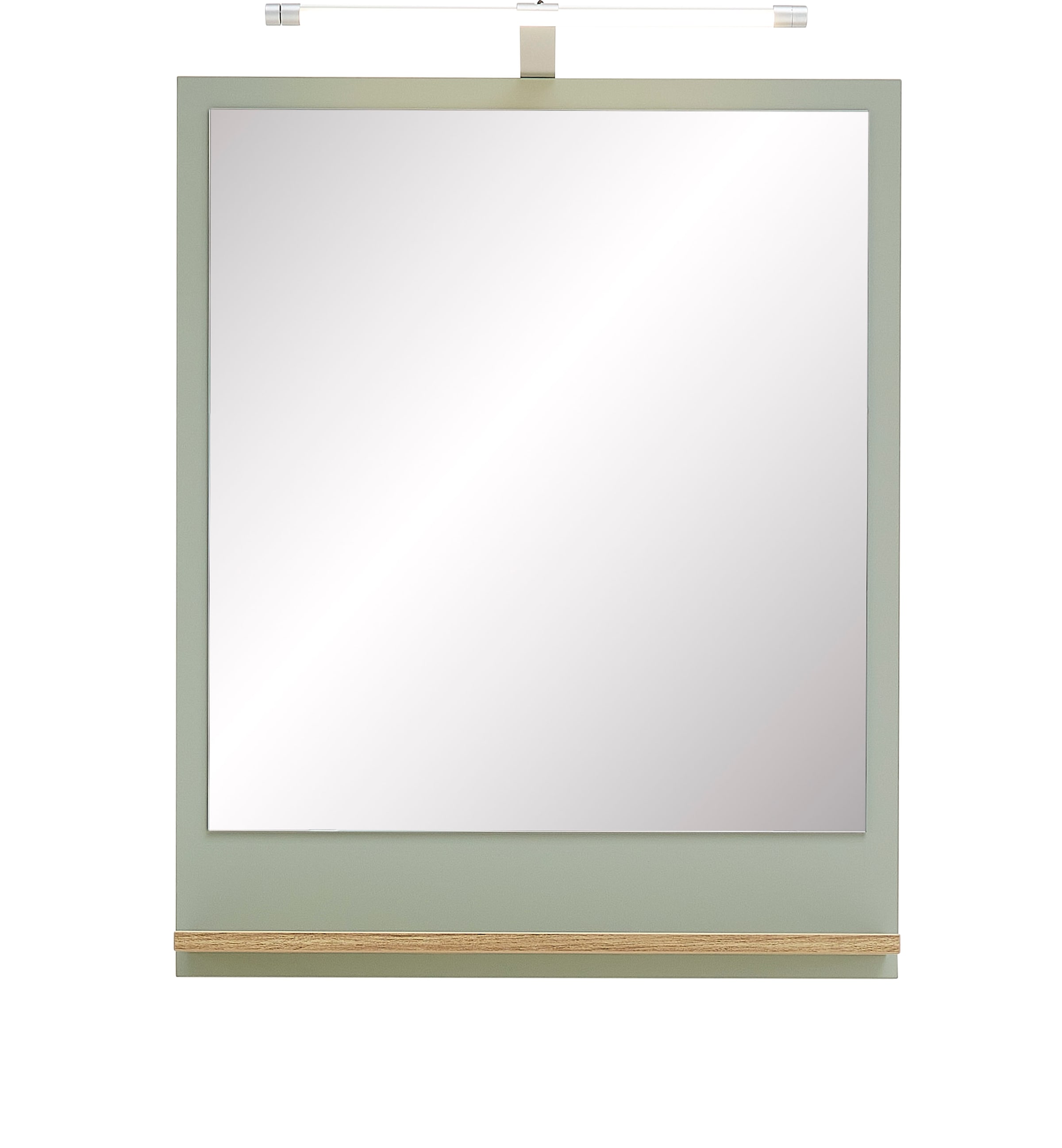Saphir Badspiegel »Quickset 963 Spiegel mit Ablage, 60 cm breit, 74,5 cm hoch« Flächenspiegel Salbei Nachbildung, Riviera Eiche quer Nachbildung
