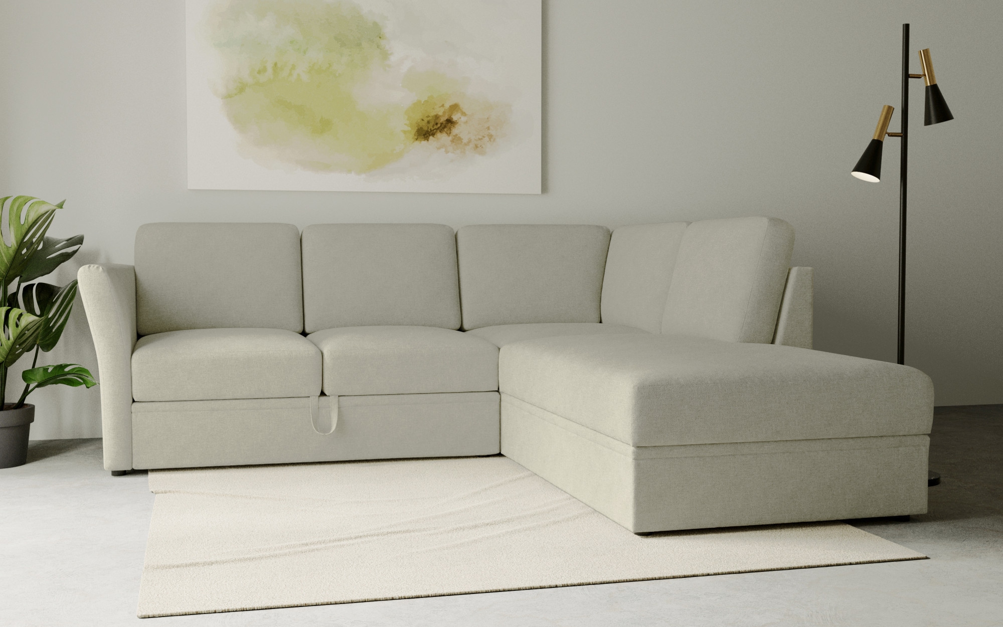 Home affaire Ecksofa »Lavars, L-Form, Schlafsofa« mit Bettfunktion und Stauraum, in zwei verschiedenen Bezugsqualitäten