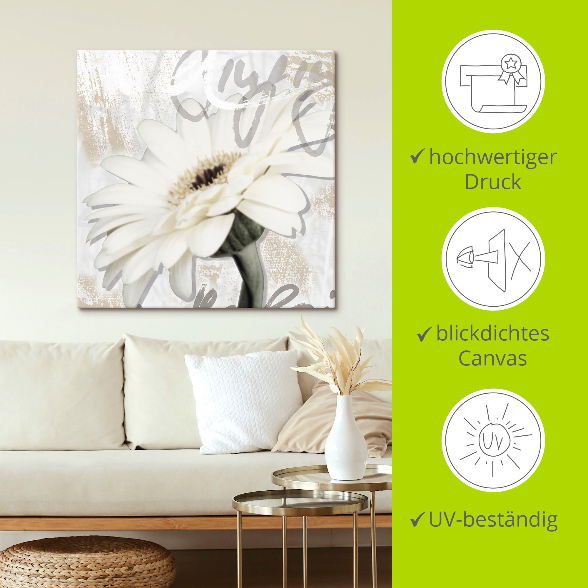 Artland Fresque murale »Gerbera« 1 cuis tlg. als Leinwandbild, Poster, Wandaufkleber in verschied. Grössen