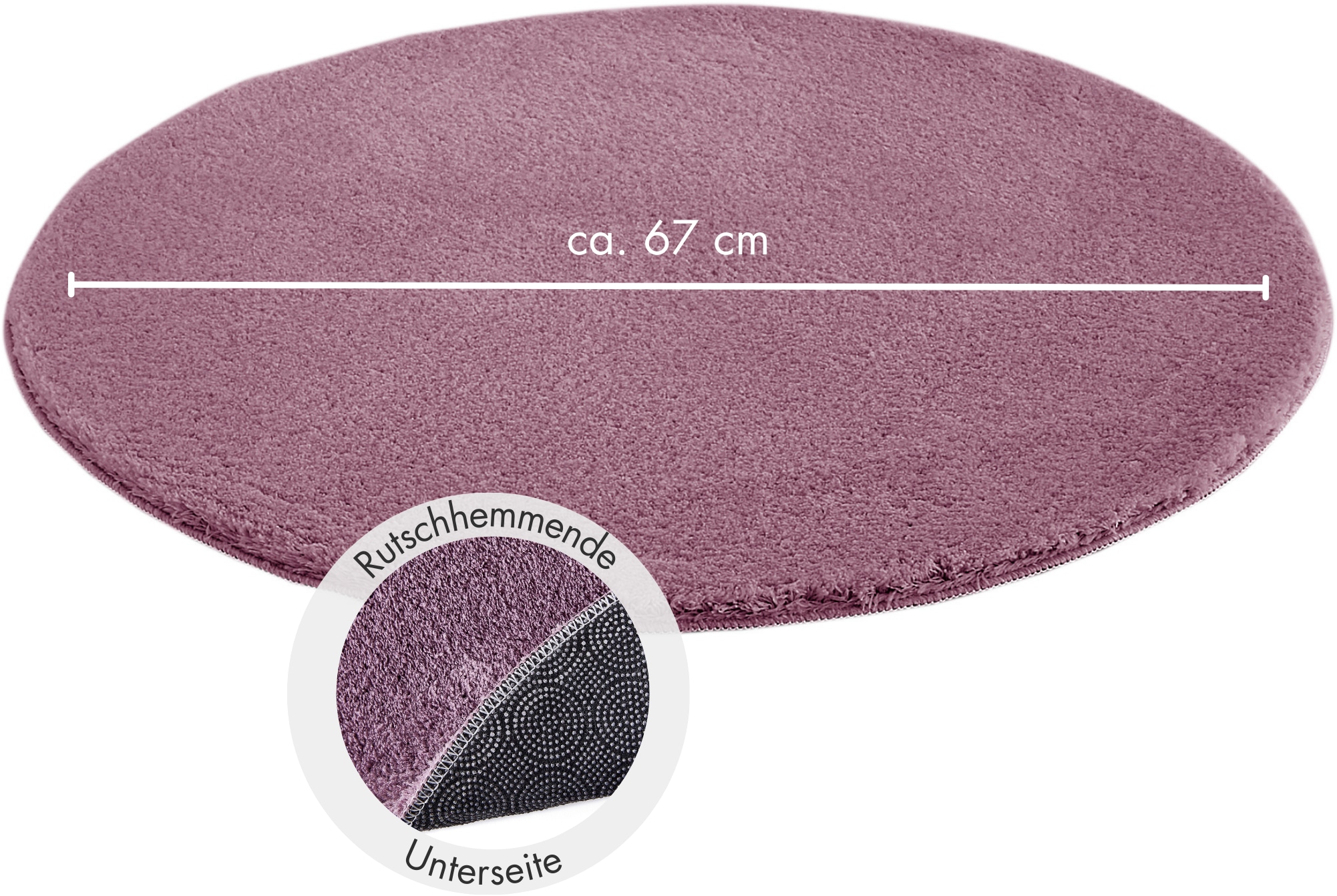 Andiamo Badematte »Arezzo« Höhe 16 mm rutschhemmend beschichtet fussbodenheizungsgeeignet | schnell trocknend Uni Farben, weich & kuschelig, auch in rund und als 2er Set erhältlich