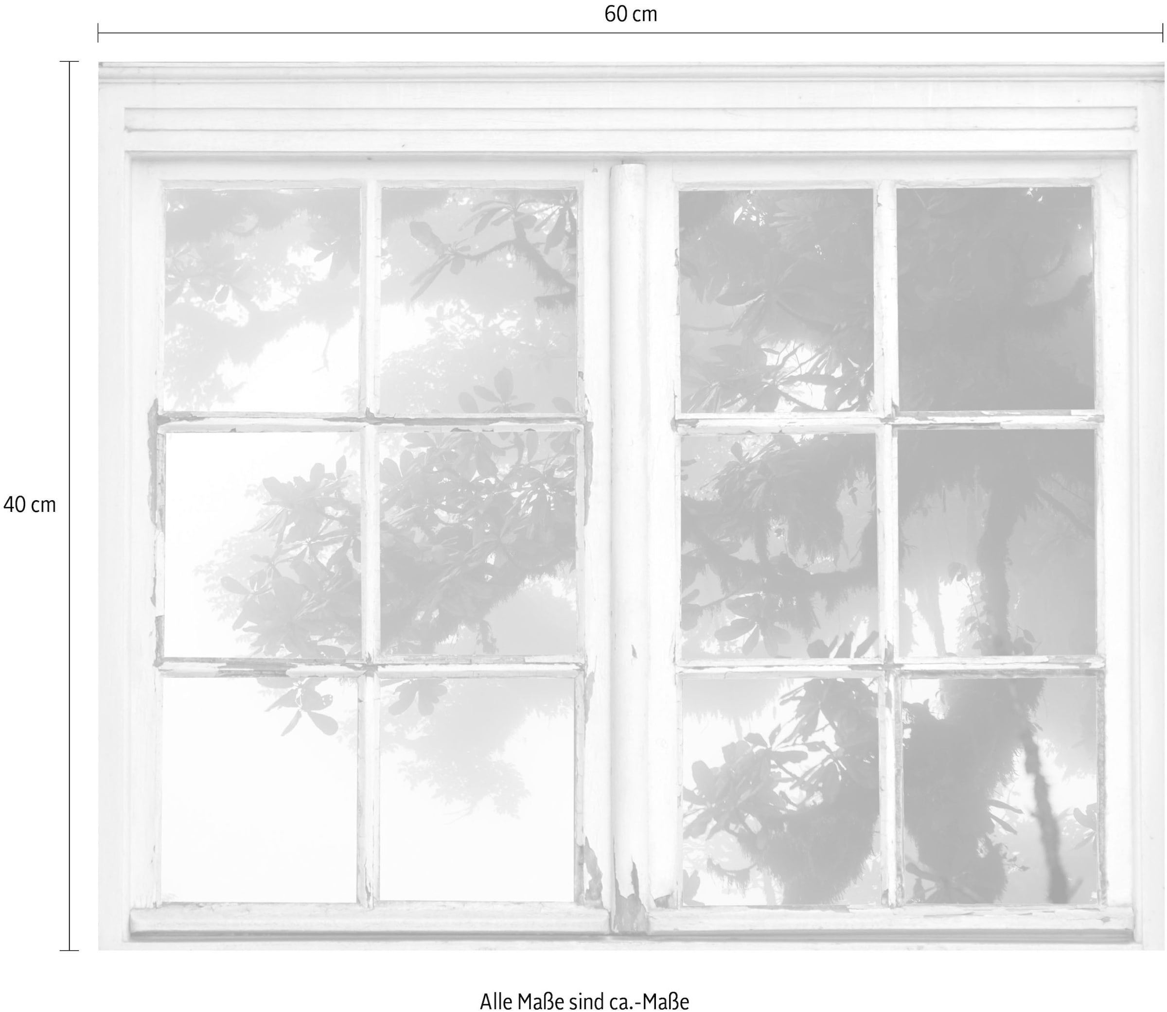 queence Autocollants muraux »Baum im Nebel« Wandsticker, Wandbild, selbstklebend, 3D, Fenster