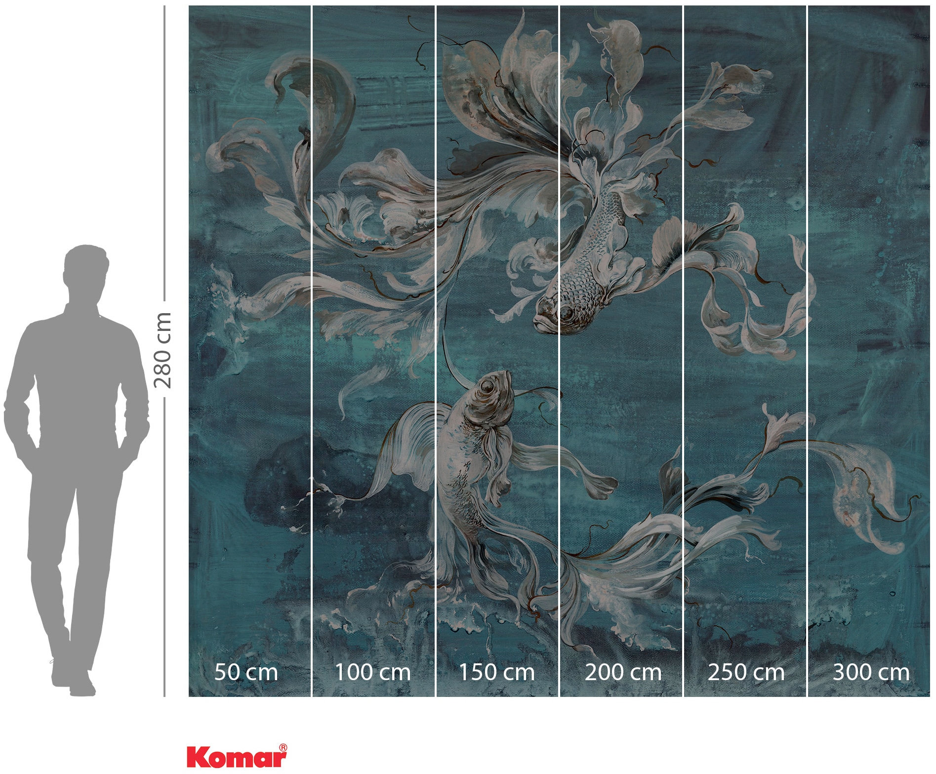 Komar Vliestapete »Digitaldruck Vlies -  Flux - Grösse 300 x 280 cm« bedruckt glatt Wohnzimmer, Schlafzimmer