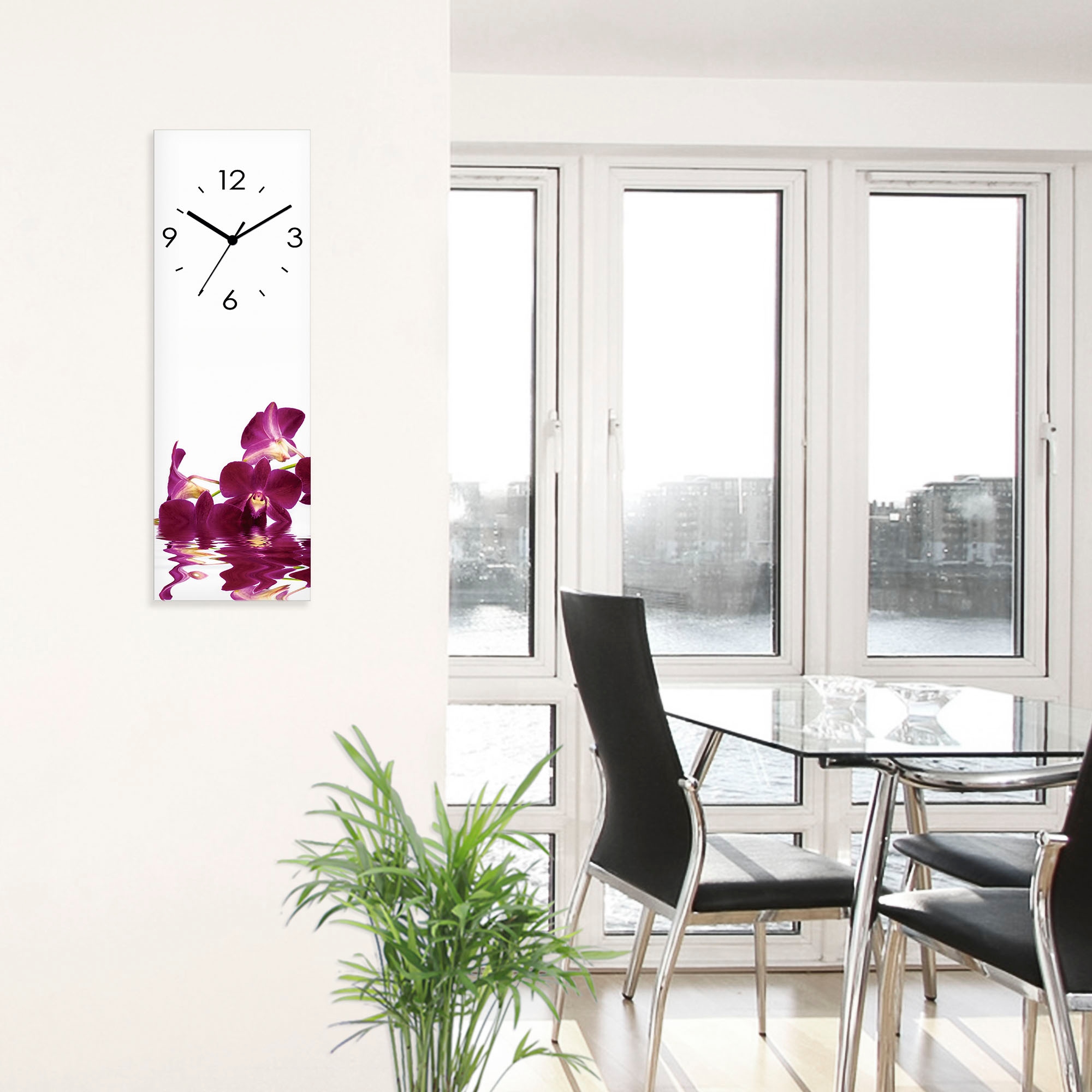 Artland Wanduhr »Phalaenopsis Orchidee« wahlweise mit Quarz- oder Funkuhrwerk, lautlos ohne Tickgeräusche
