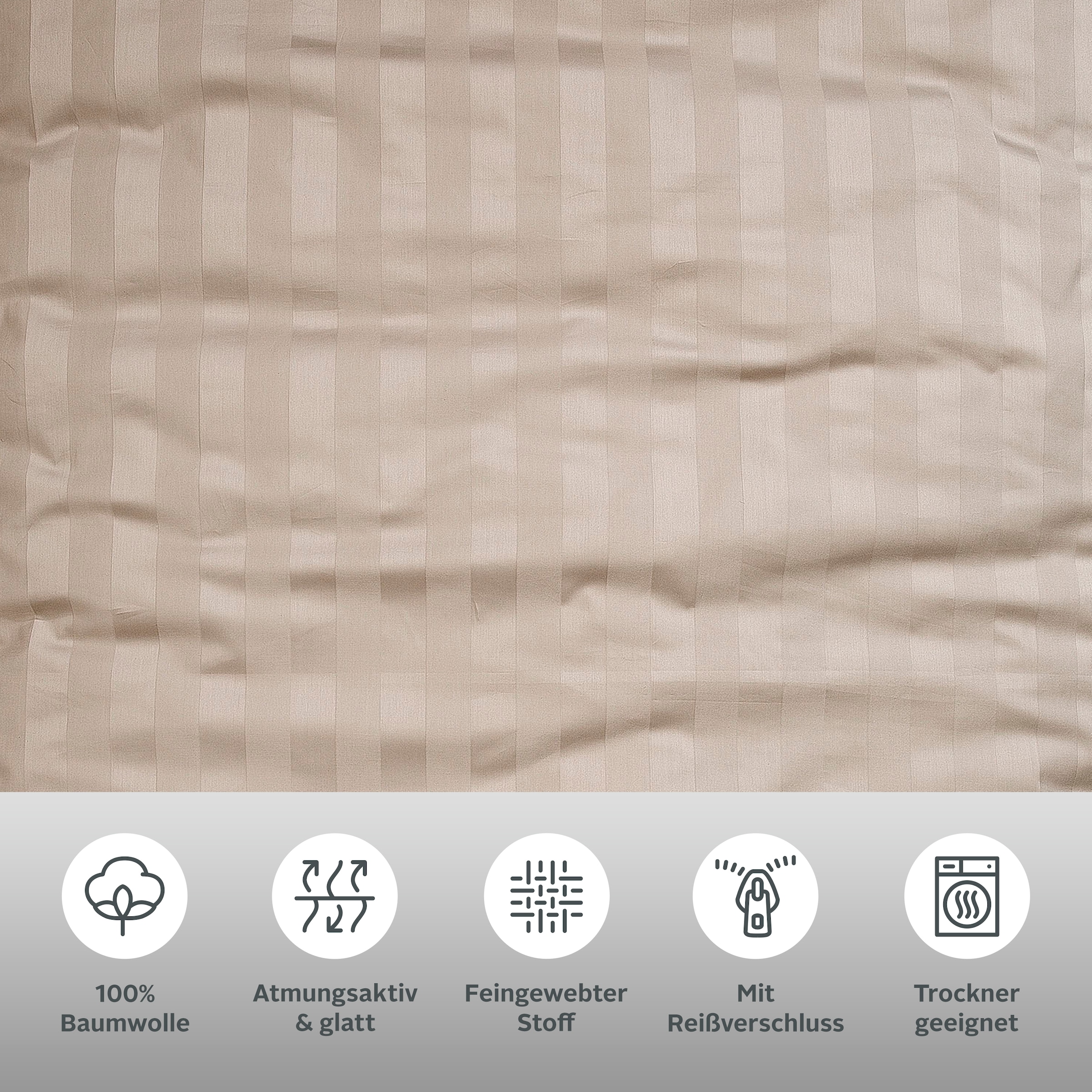 GOODproduct Bettwäsche »Malia in Gr. 135x200 oder 155x220 cm« 2 zeitlose Bettwäsche aus Baumwolle, Bettwäsche in Mako-Satin-Qualität