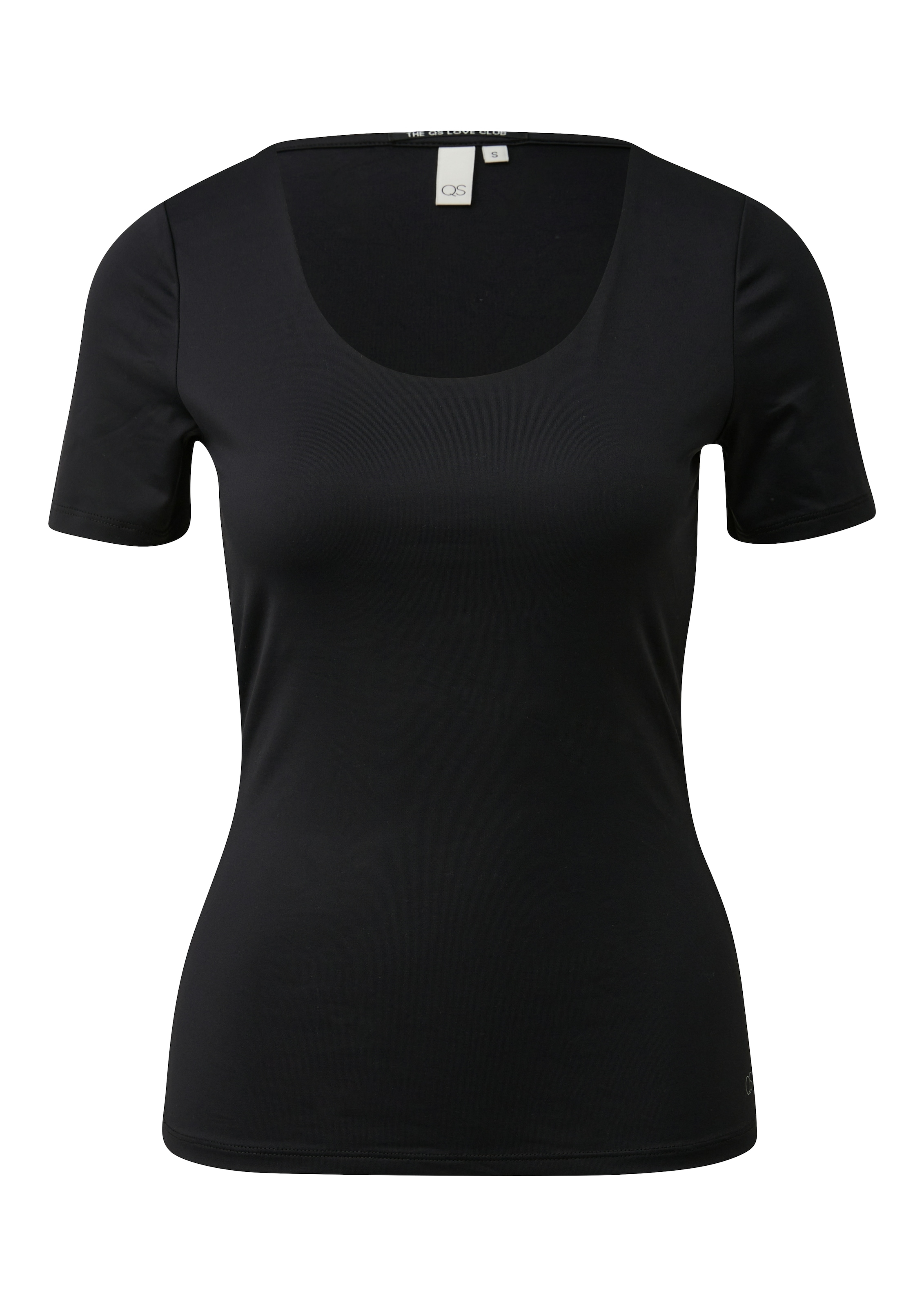 QS T-shirt à manches courtes mit tiefem Rundhals