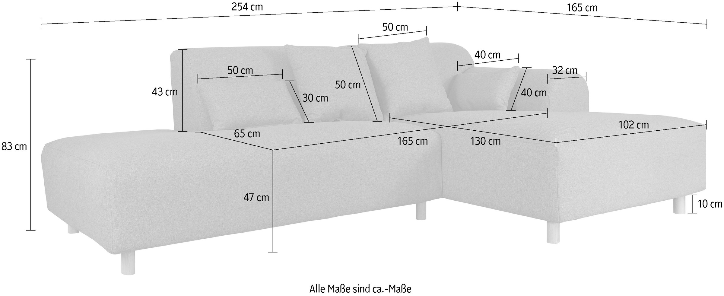 Home affaire Ecksofa »Svennis L-Form« incl. Zierkissen, in 2 Bezugsvarianten