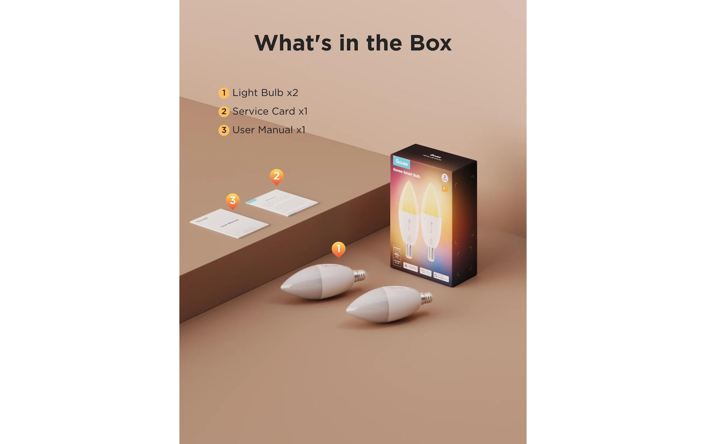 Govee Lampe LED intelligente »Smart Light Bulb E14, RGBWW, CRI>80, Wifi, BT«