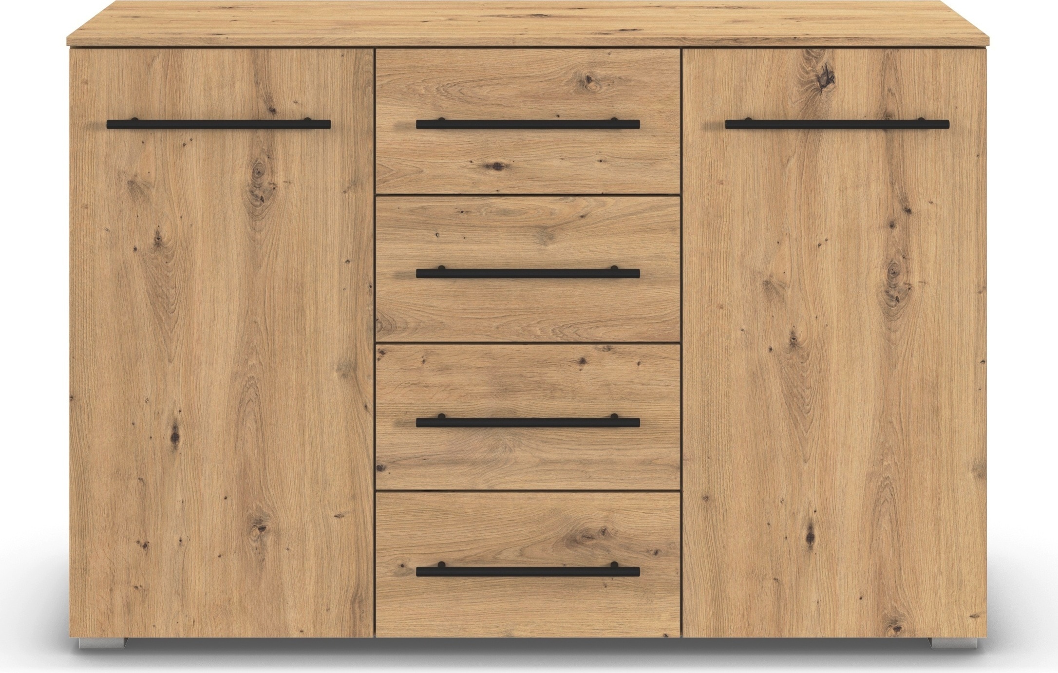 GOODproduct Kombikommode »Highboard Sideboard Schubladenkommode Kommode Schlafzimmer AVOLA« Breite 120 cm inkl. SOFT-CLOSE-FUNKTION mit Dekorfront,  vier grosse Schubladen und 2 Türen, mit 4 Einlegeböden MADE IN GERMANY