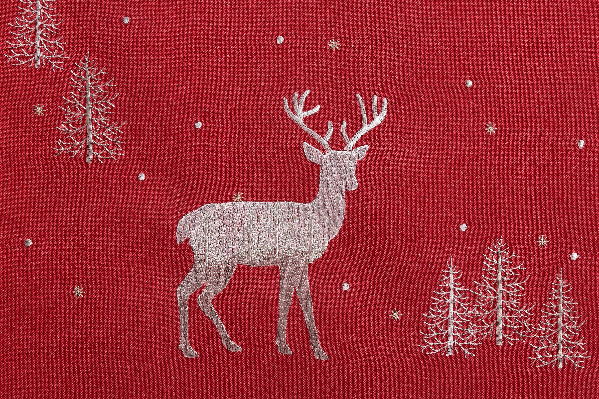 Dreams Tischdecke »Hirsch, Weihnachtsdeko rot«