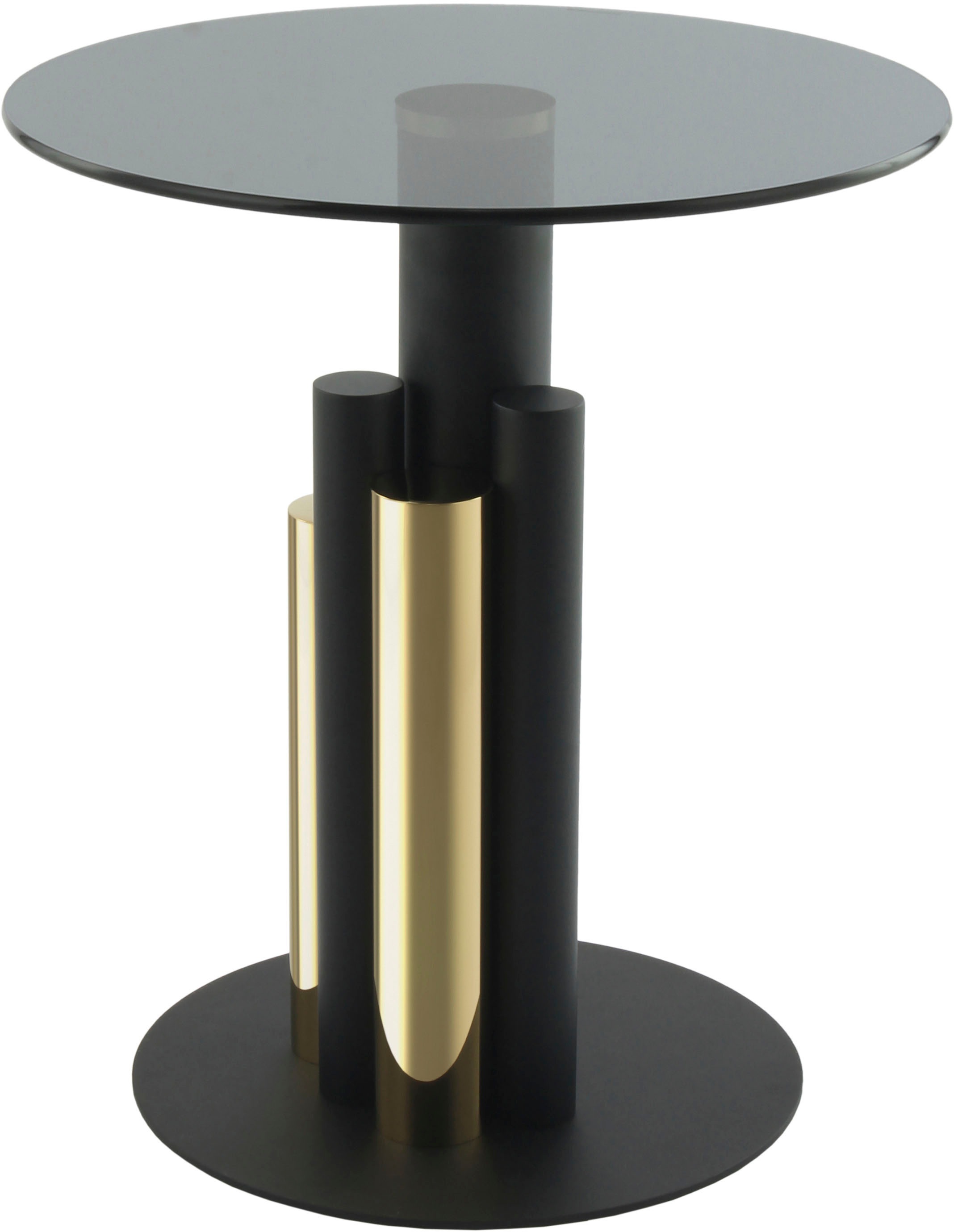 Kayoom Beistelltisch »Ontario 225, Runde  Glasplatte aus Sicherheitsglas, 100% Edelstahl« 1 Stk. tlg. Modernes Design, zweifarbiges Säulengestell, Eyecatcher Element