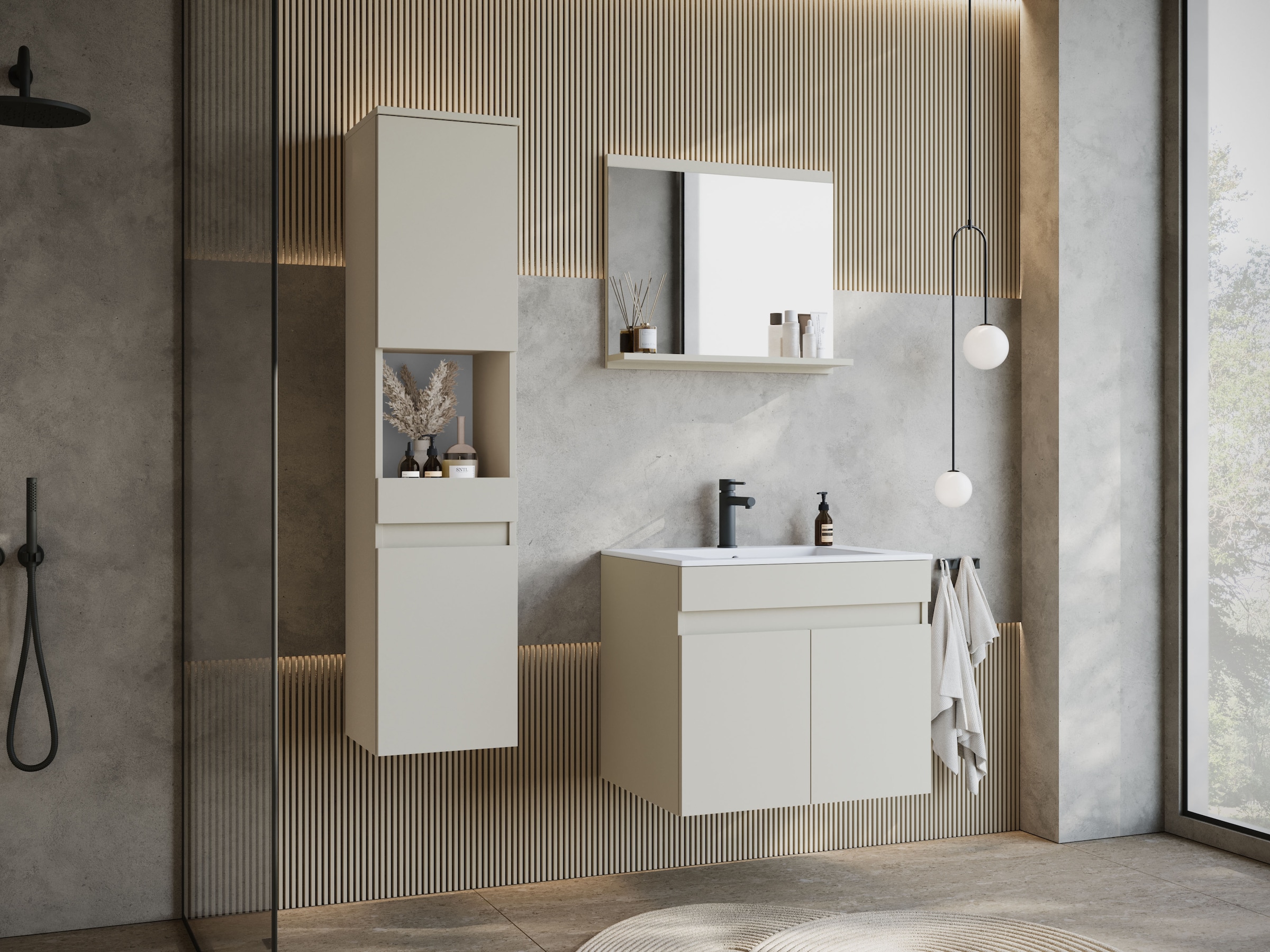 welltime Ensemble de meubles de salle de bain »COIN« Ensemble, 3 cuis tlg.